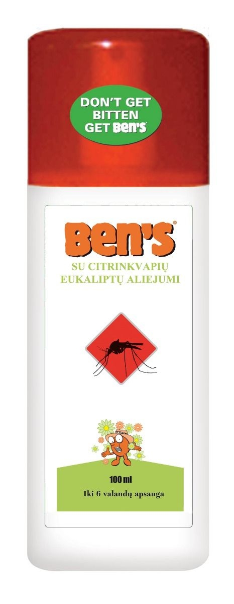BEN'S repelentas su citrinkvapių eukaliptų aliejumi, 100ml -  