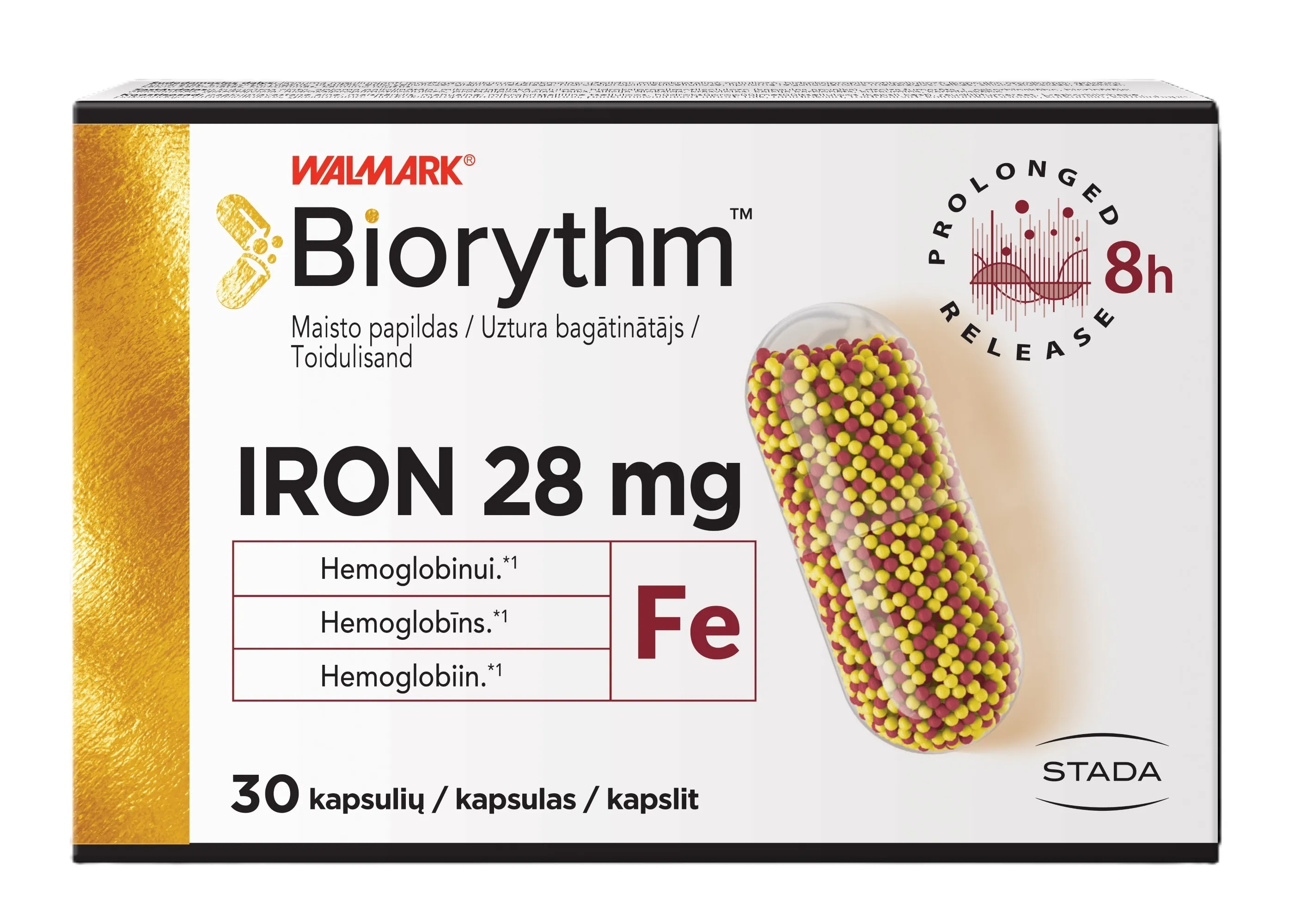 BIORYTHM IRON (prailginto veikimo geležis), 28 mg, 30 kapsulių -  4