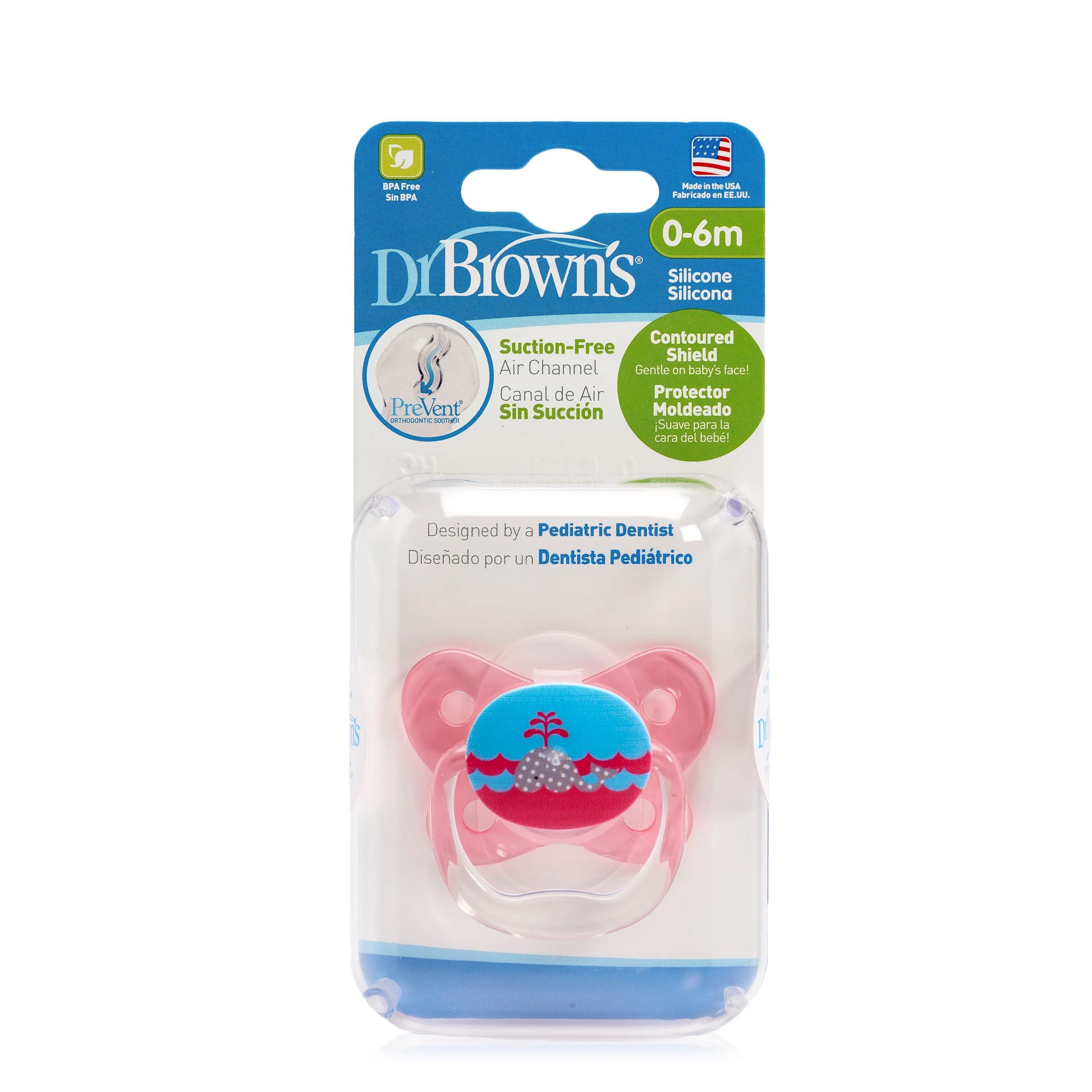 DR.BROWN'S čiulptukai 0-6 mėn. PREVENT BUTTERFLY, rožinis, N1 -  