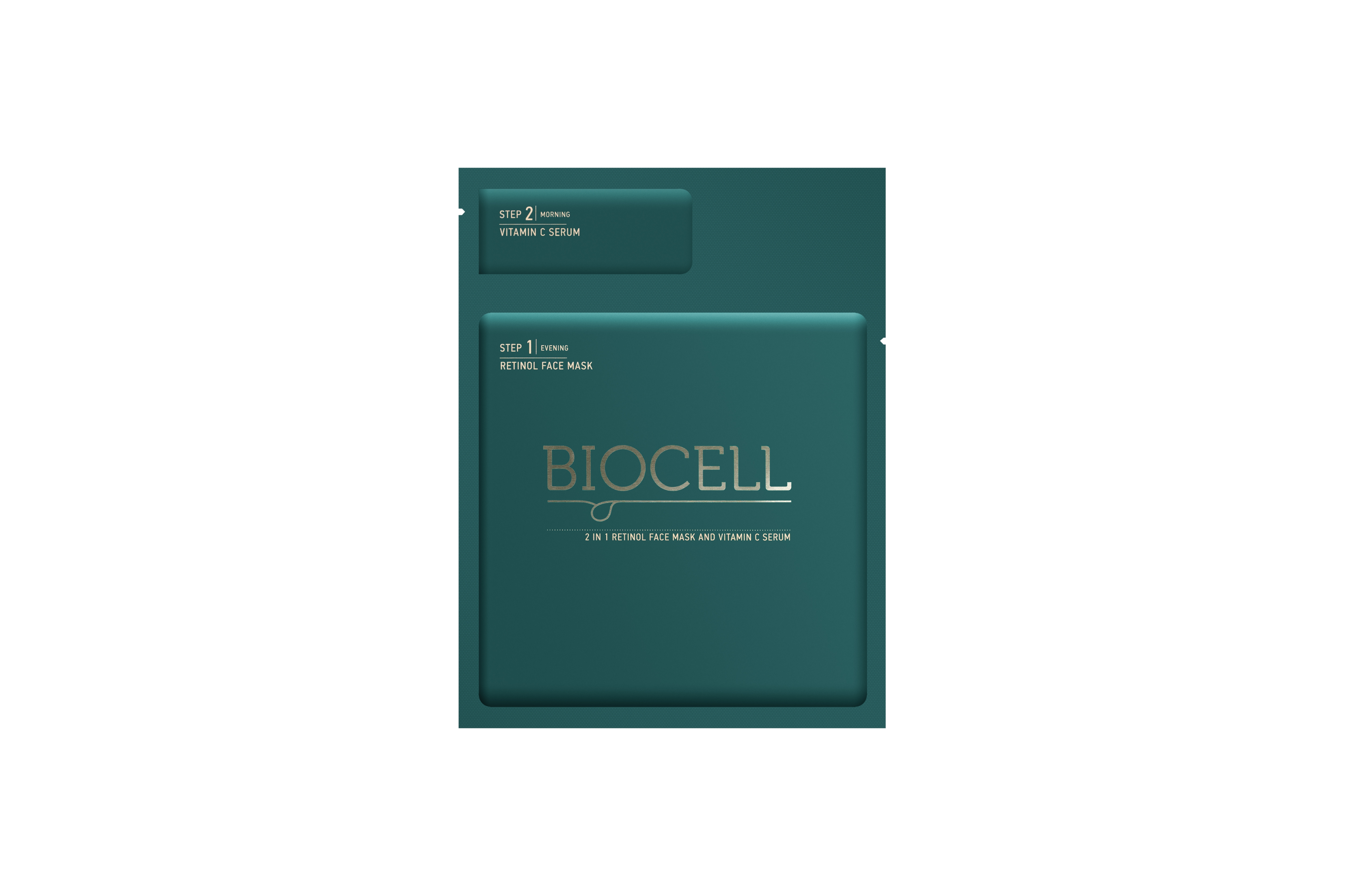 BIOCELL 2 in 1 retinolio veido kaukė ir vitamino C serumas, N1 -  