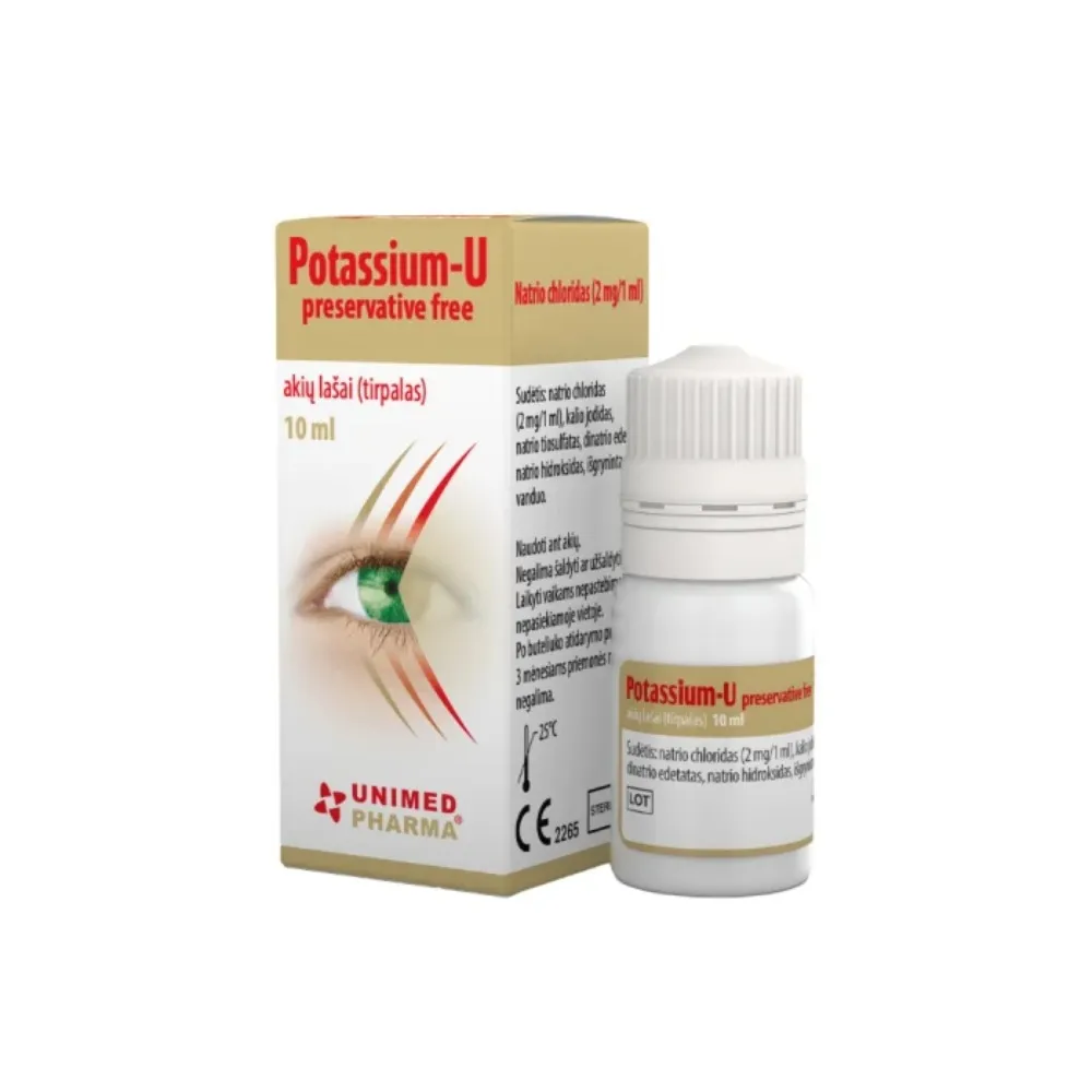 POTASSIUM-U akių lašai be konservantų 10 ml -  