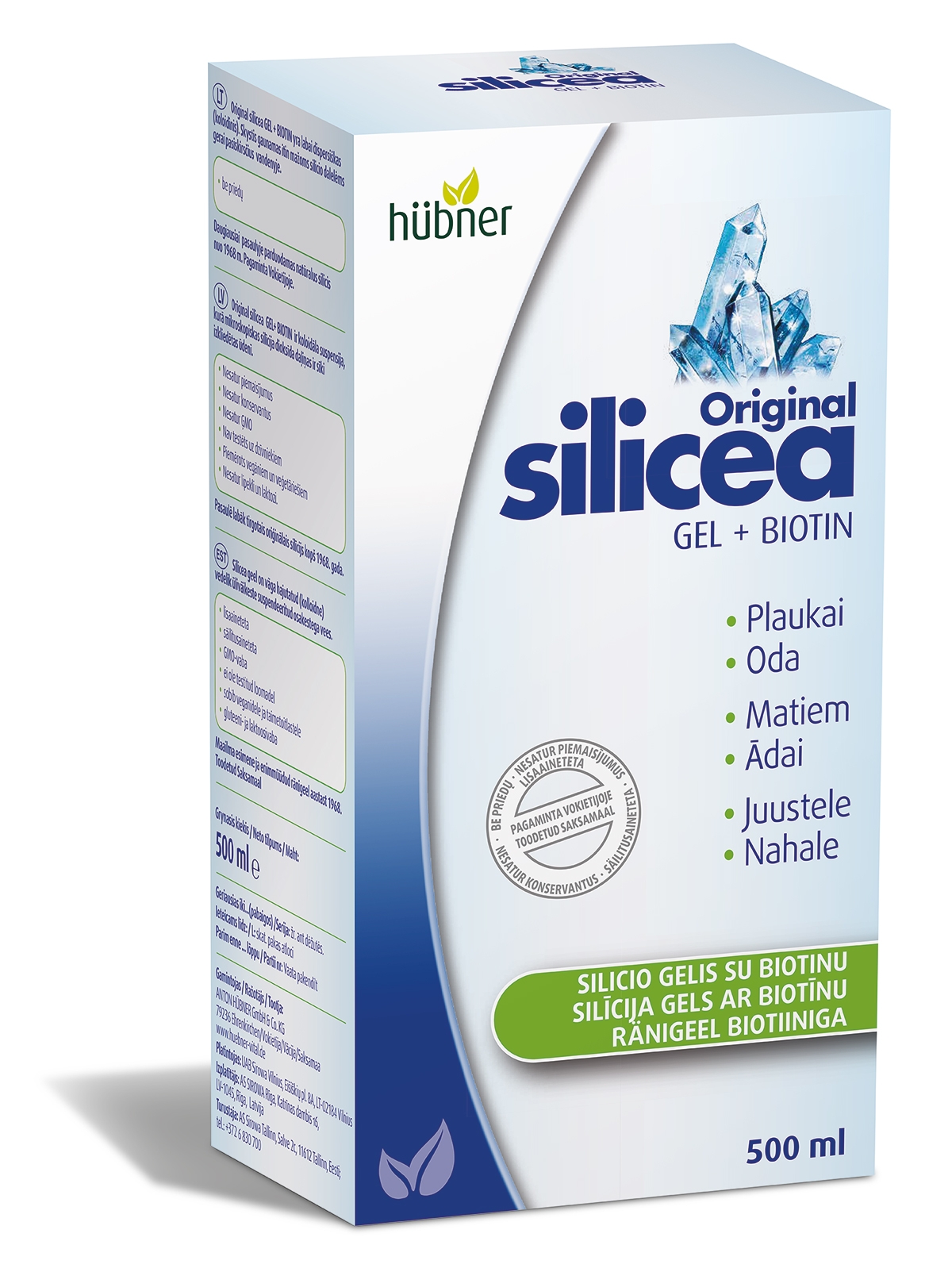 HUBNER ORIGINAL silicio gelis su biotinu SILICEA® GEL+BIOTIN, 500ml -  