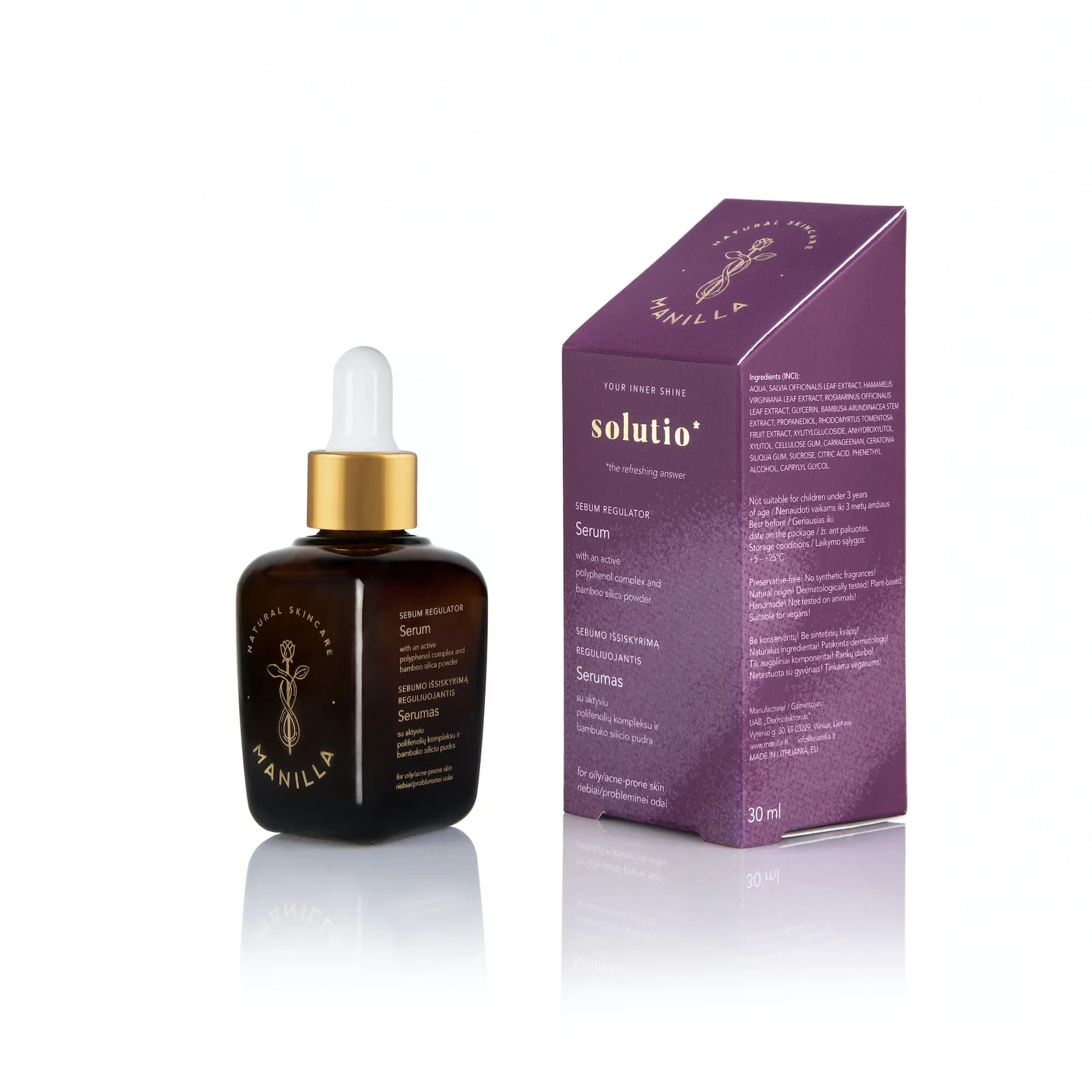MANILLA sebumo išsiskyrimą reguliuojantis serumas SOLUTIO, 30ml -  