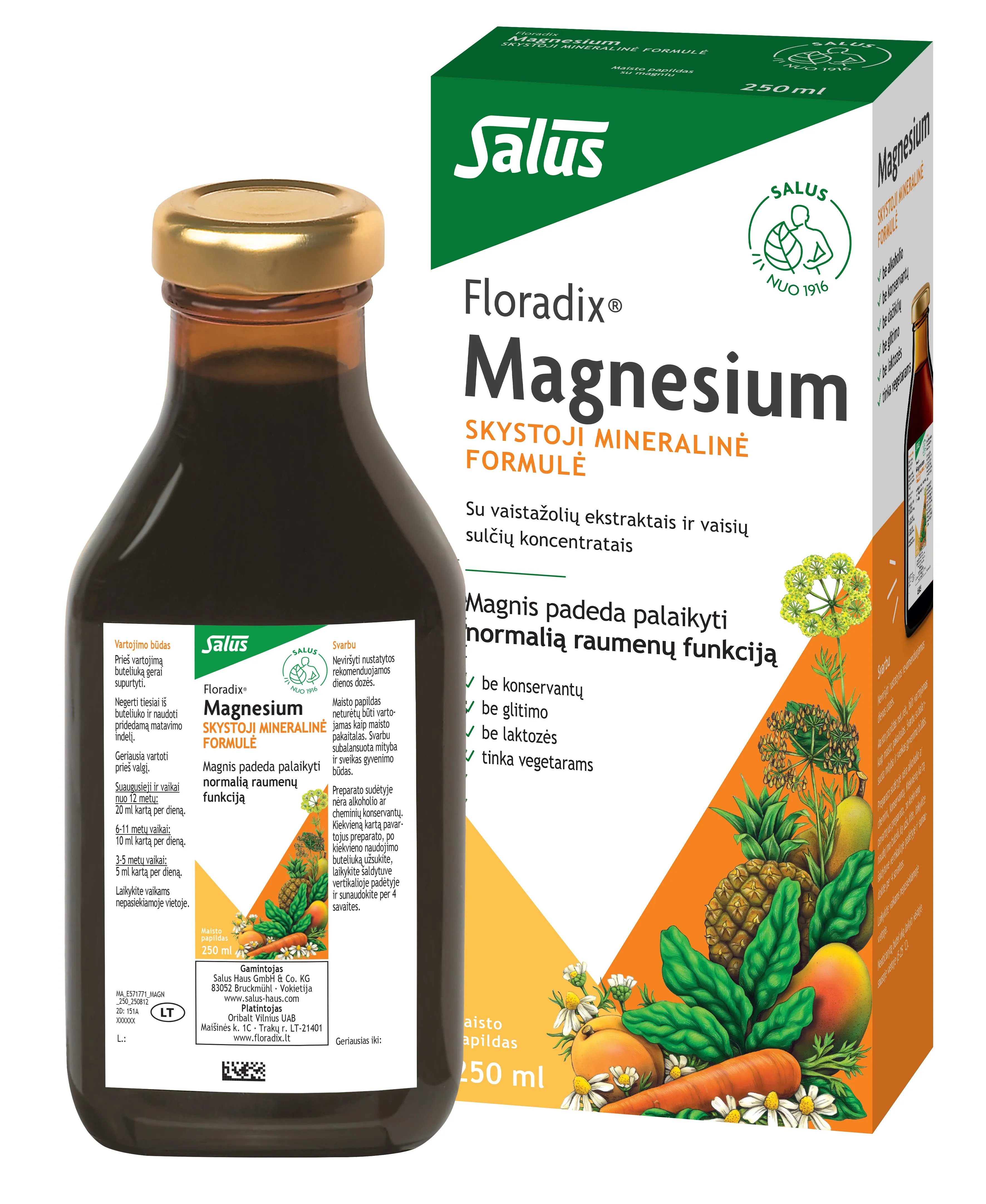 FLORADIX skysta magnio formulė MAGNESIUM, 250ml -  