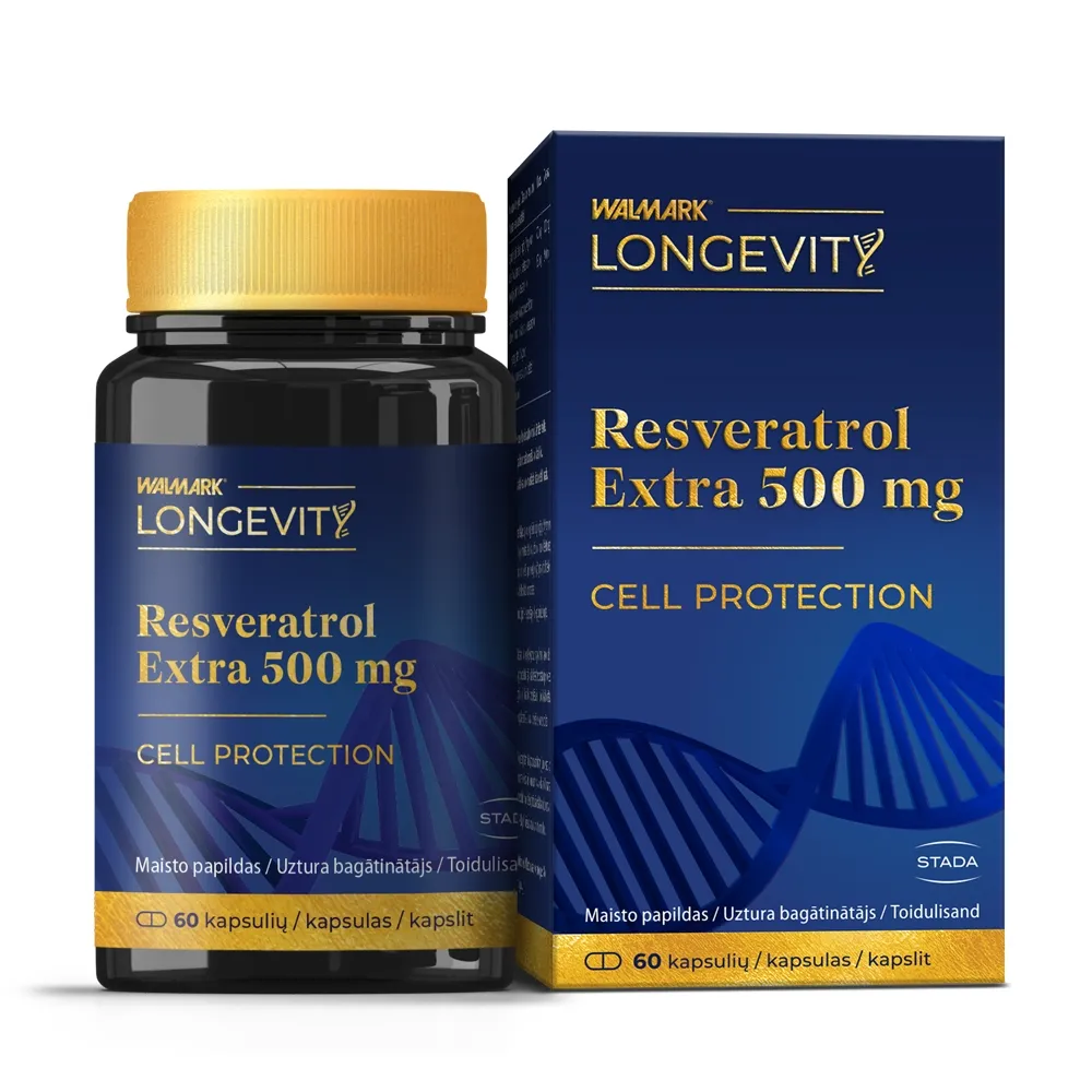 WALMARK LONGEVIT Resveratrol Extra 500mg caps. N60 -  