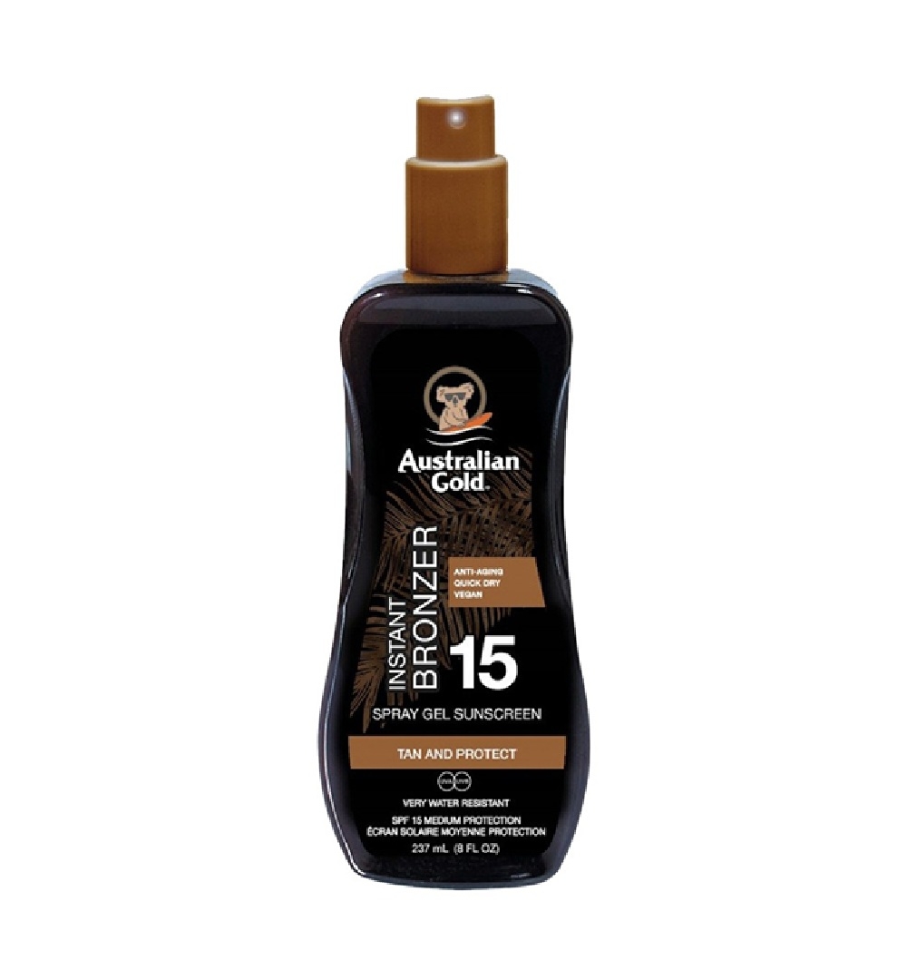 AUSTRALIAN GOLD apsauginis pienelis nuo saulės su bronzantais, SPF 15 -  