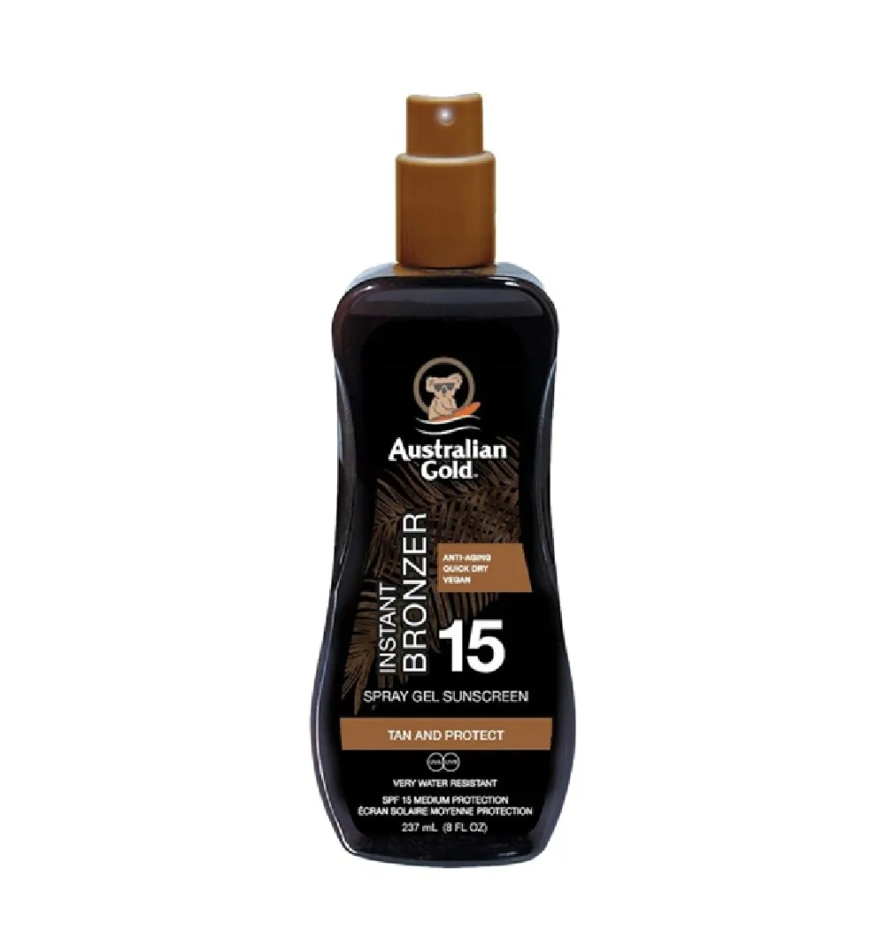 AUSTRALIAN GOLD apsauginis pienelis nuo saulės su bronzantais, SPF 15 -  