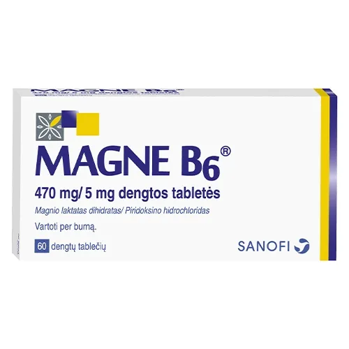 Magne B6 tab.470mg+5mg dengt. tabletės N60 -  6