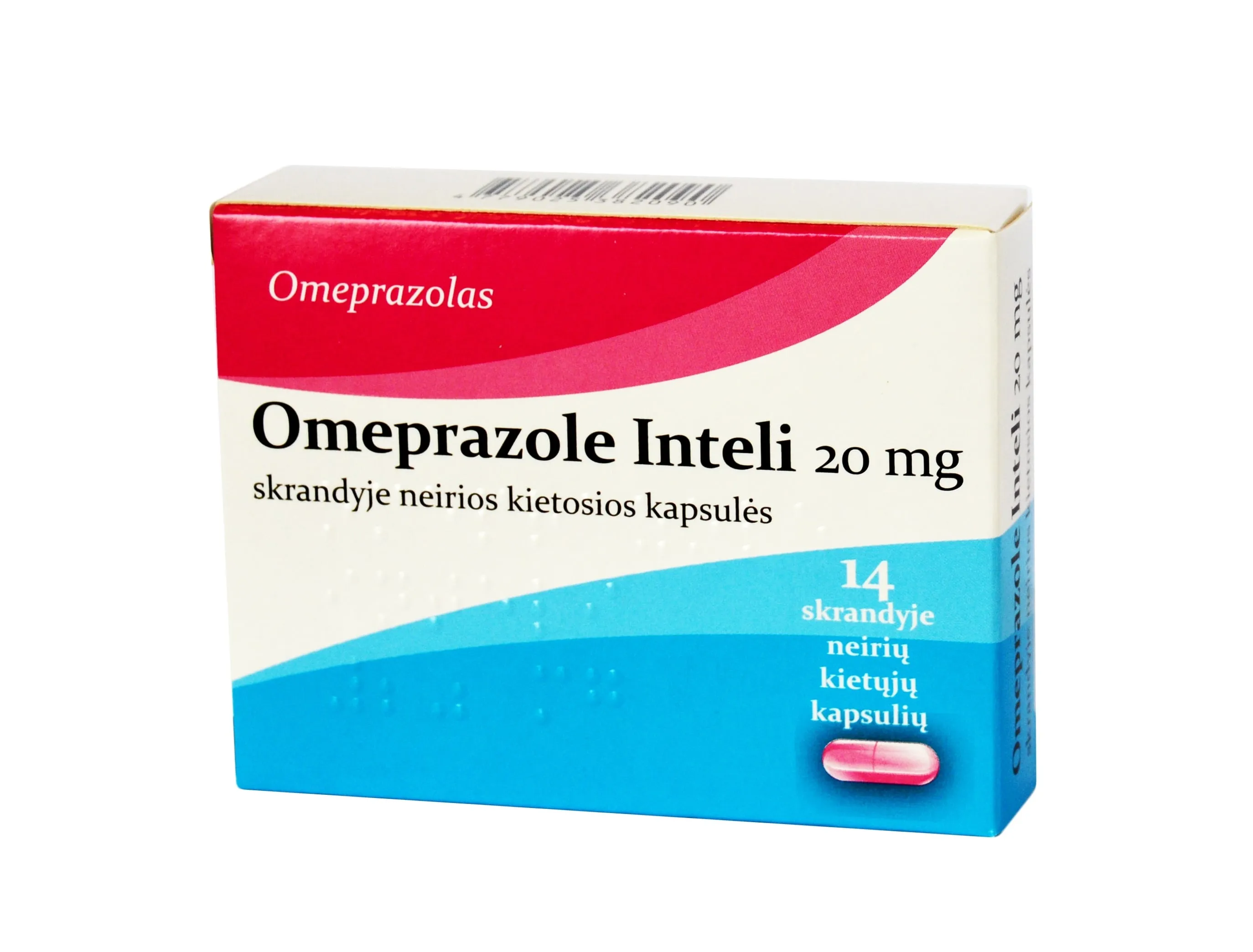 Omeprazole Inteli 20mg skrandyje neirios kietosios kapsulės N14 -  