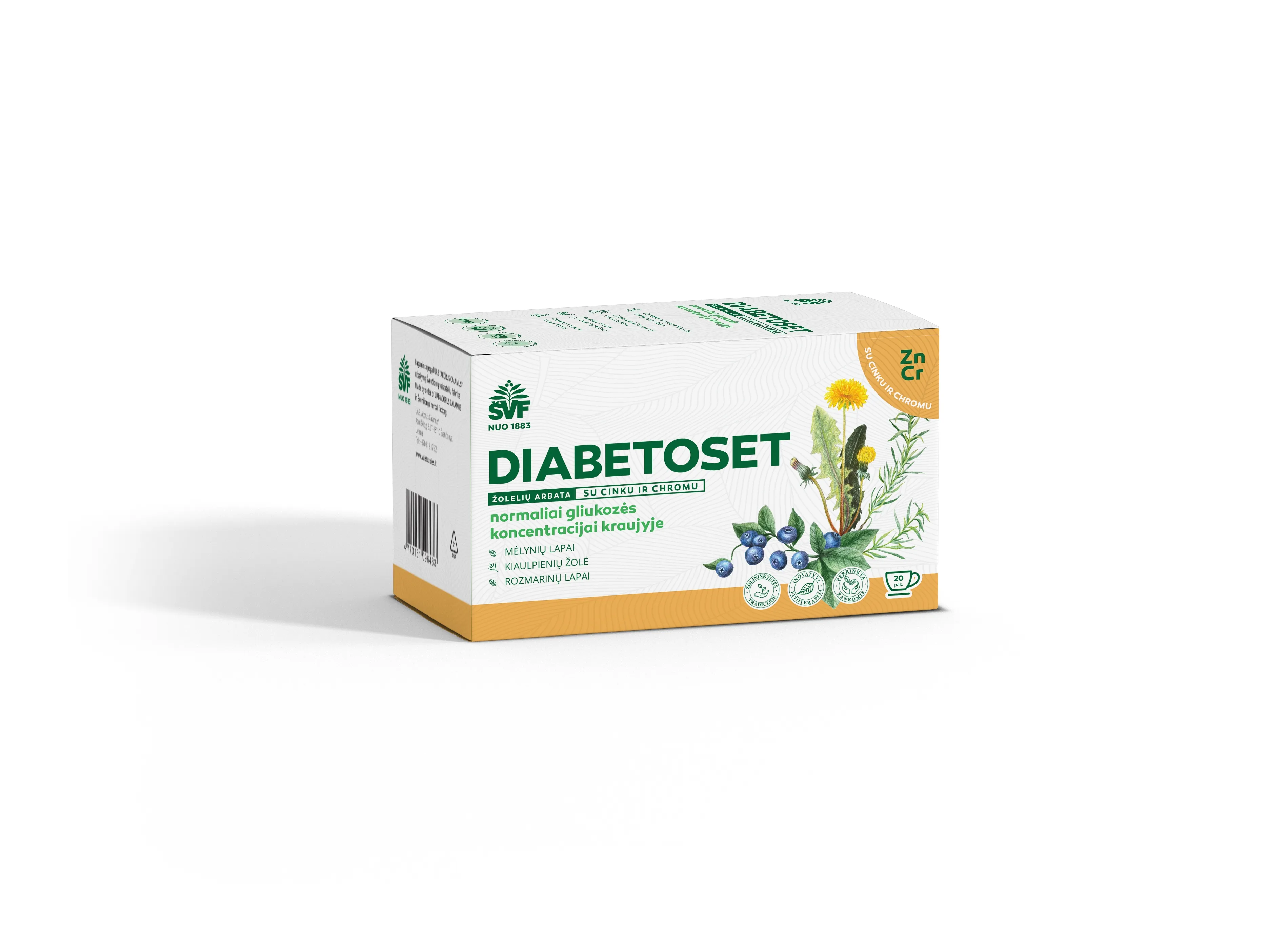 ŠVF žolelių arbata DIABETOSET, 1.5g x N20 -  