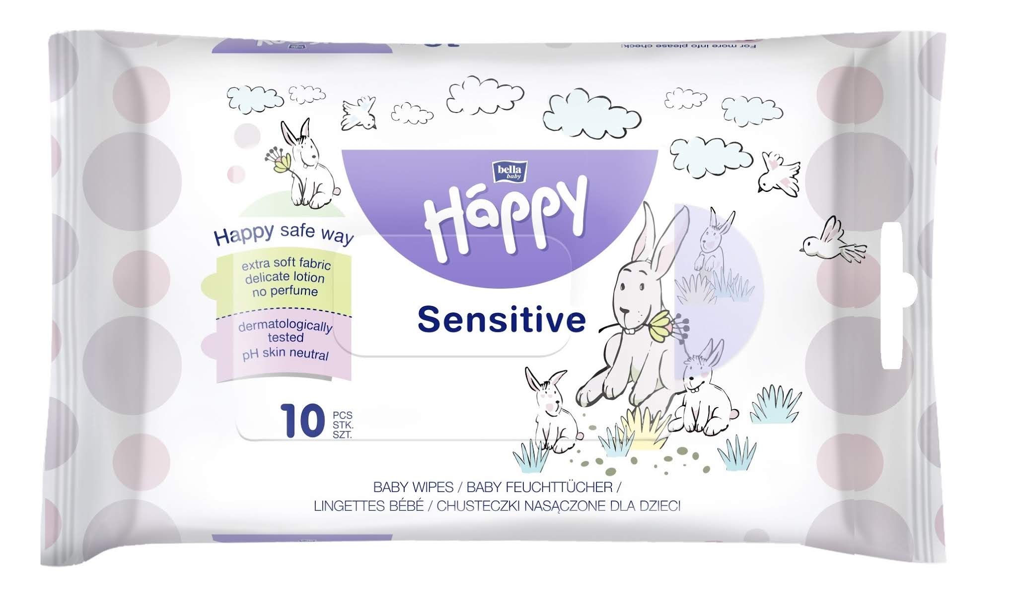 HAPPY drėgnos servetėlės vaikams Aloe Vera Sensitive, N10 -  