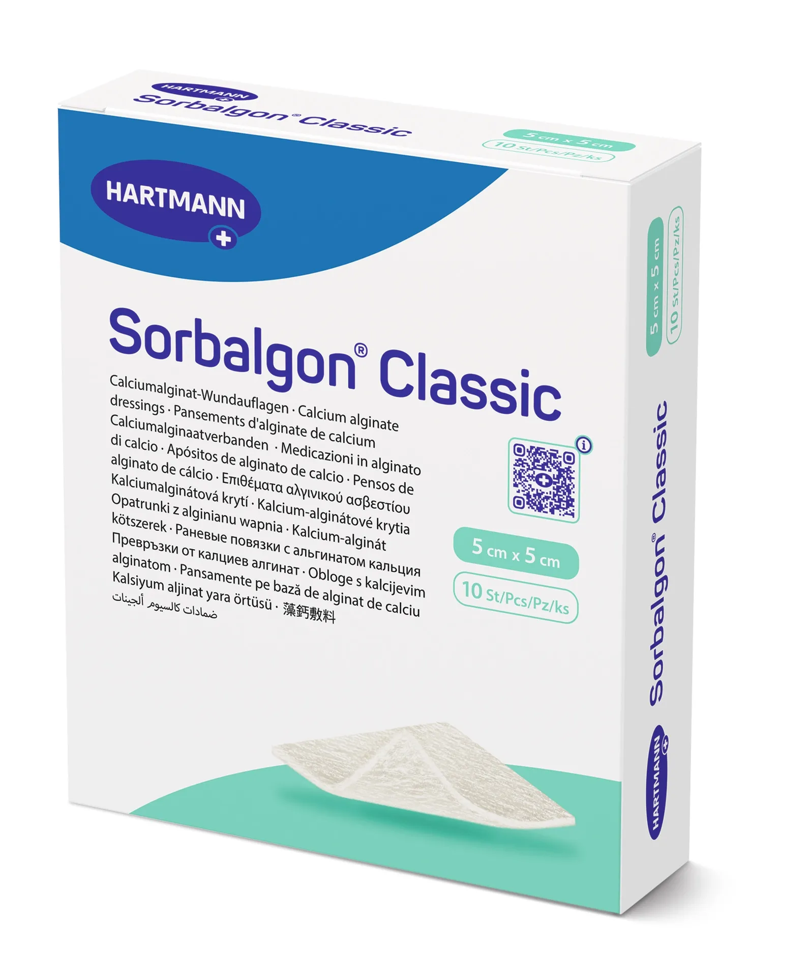 SORBALGON classic kalcio alginato tvarstis, 5 x 5cm, 10 vnt. -  