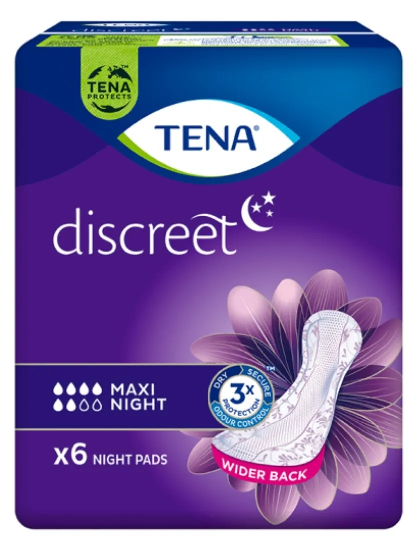 TENA paketai nakčiai DISCREET MAXI NIGHT, N6 -  