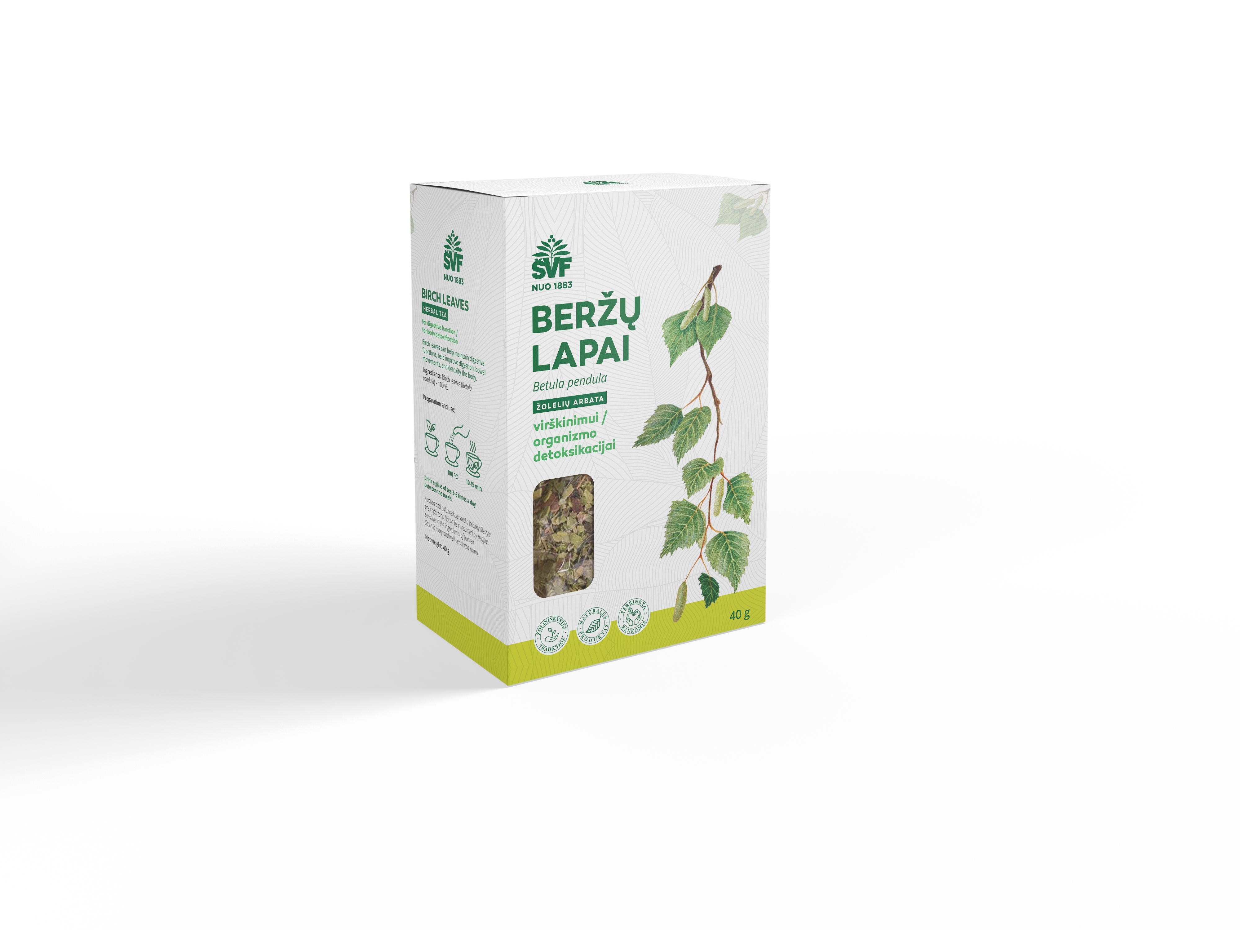 ŠVF žolelių arbata BERŽŲ LAPAI, 40g -  