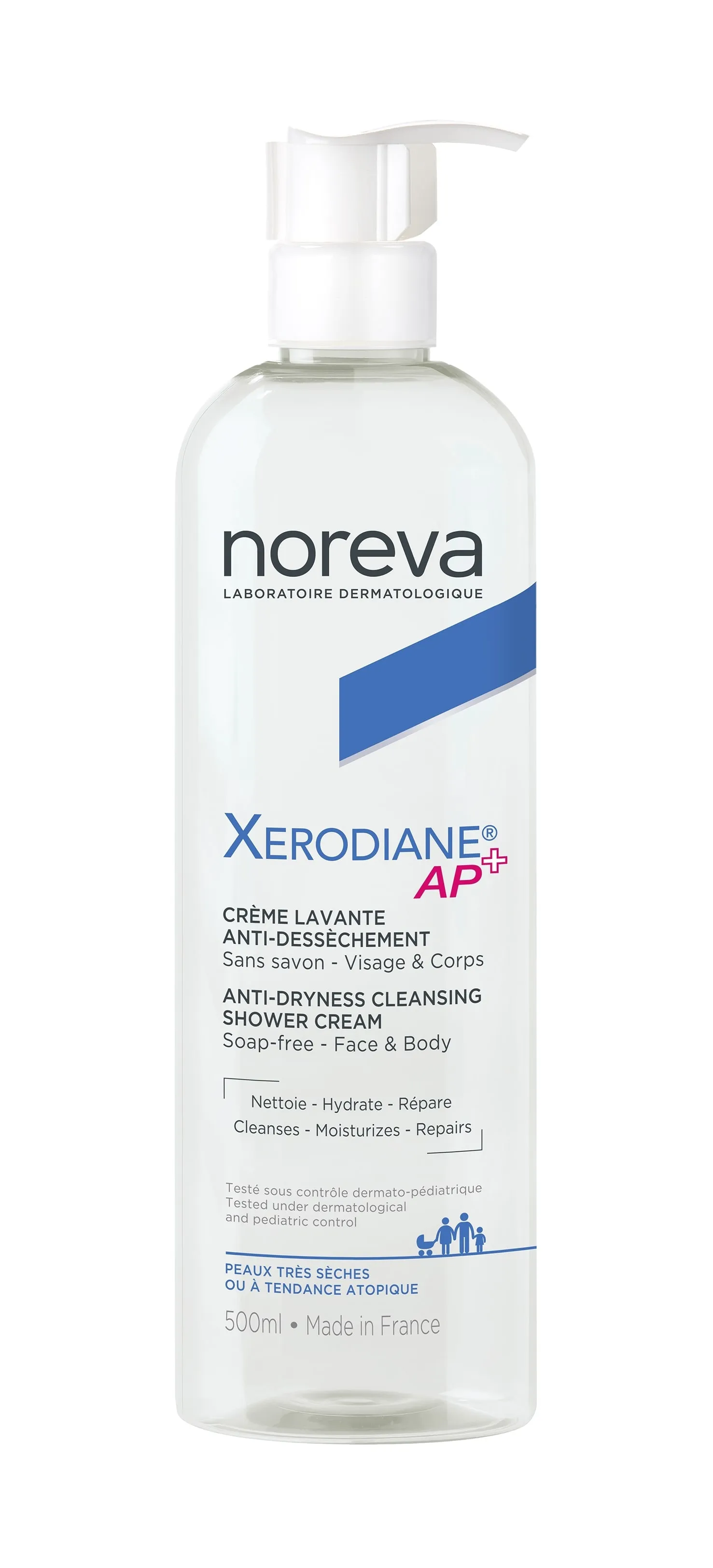 NOREVA prausiamasis kremas sausai odai XERODIANE AP+, 500ml -  