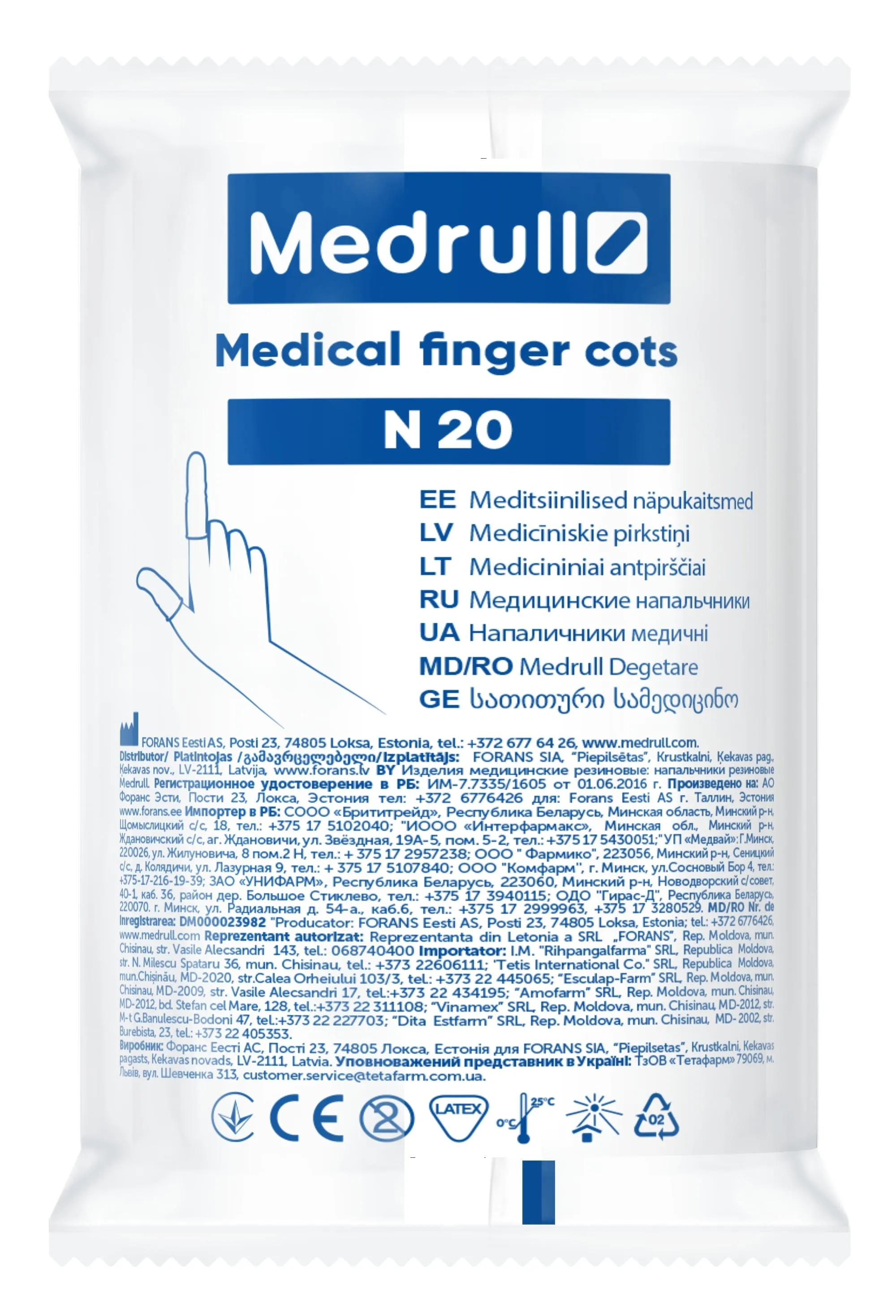 MEDRULL medicininiai antpirščiai, N20 -  