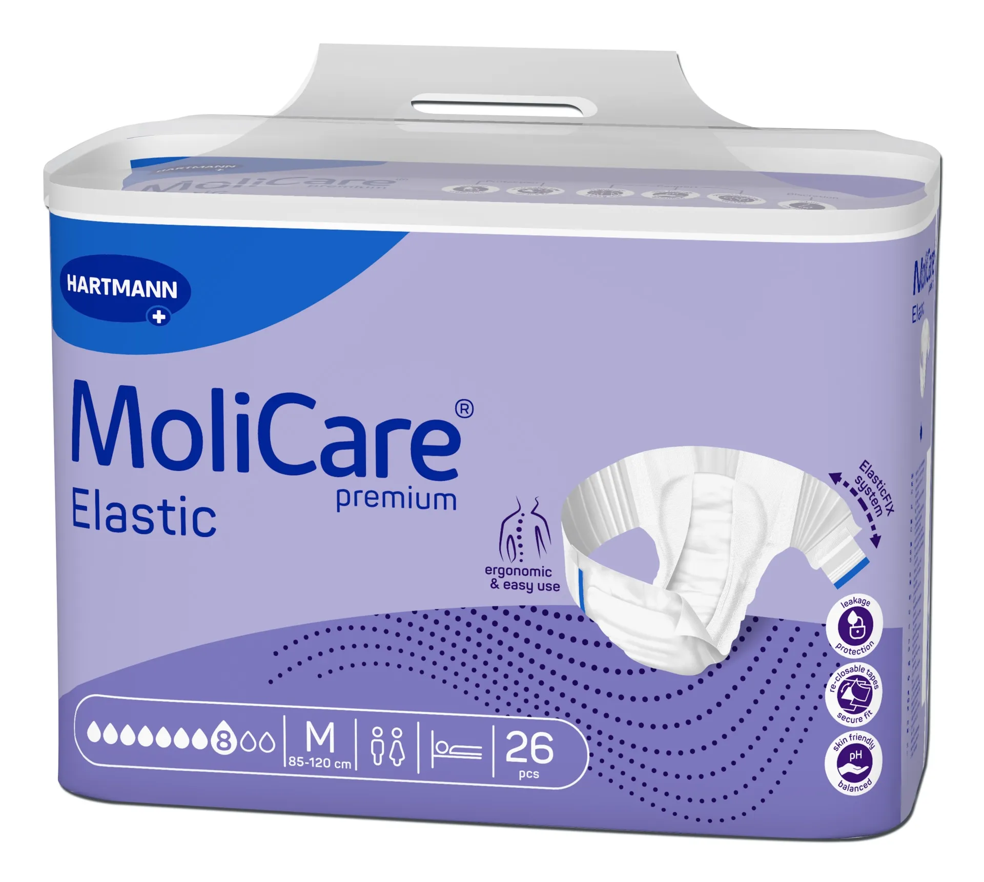 MOLICARE PREMIUM Elastic 8 lašai, M dydis, 26 vnt. -  