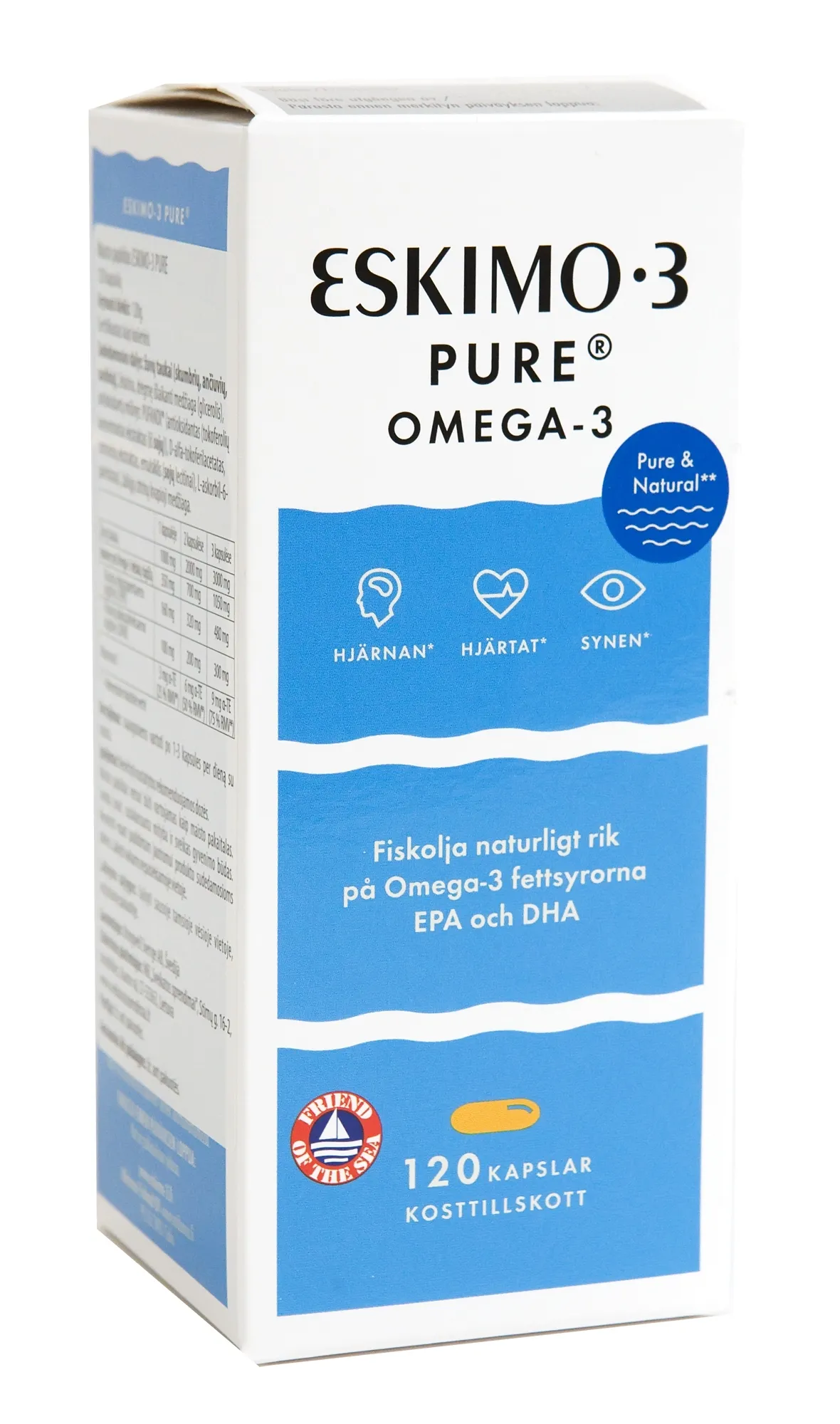 ESKIO-3 žuvų taukai PURE, 120 kapsulių -  