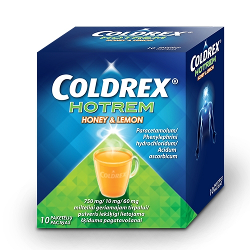 Coldrex HotRem Honey & Lemon milteliai geriamam tirpalui N10 -  