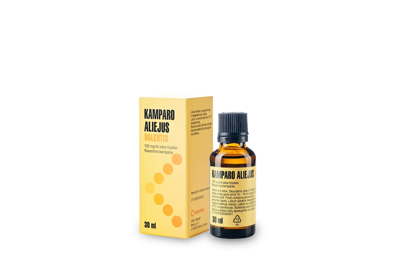 Kamparo aliejus Valentis 100mg/ml odos tirpalas 30ml -  