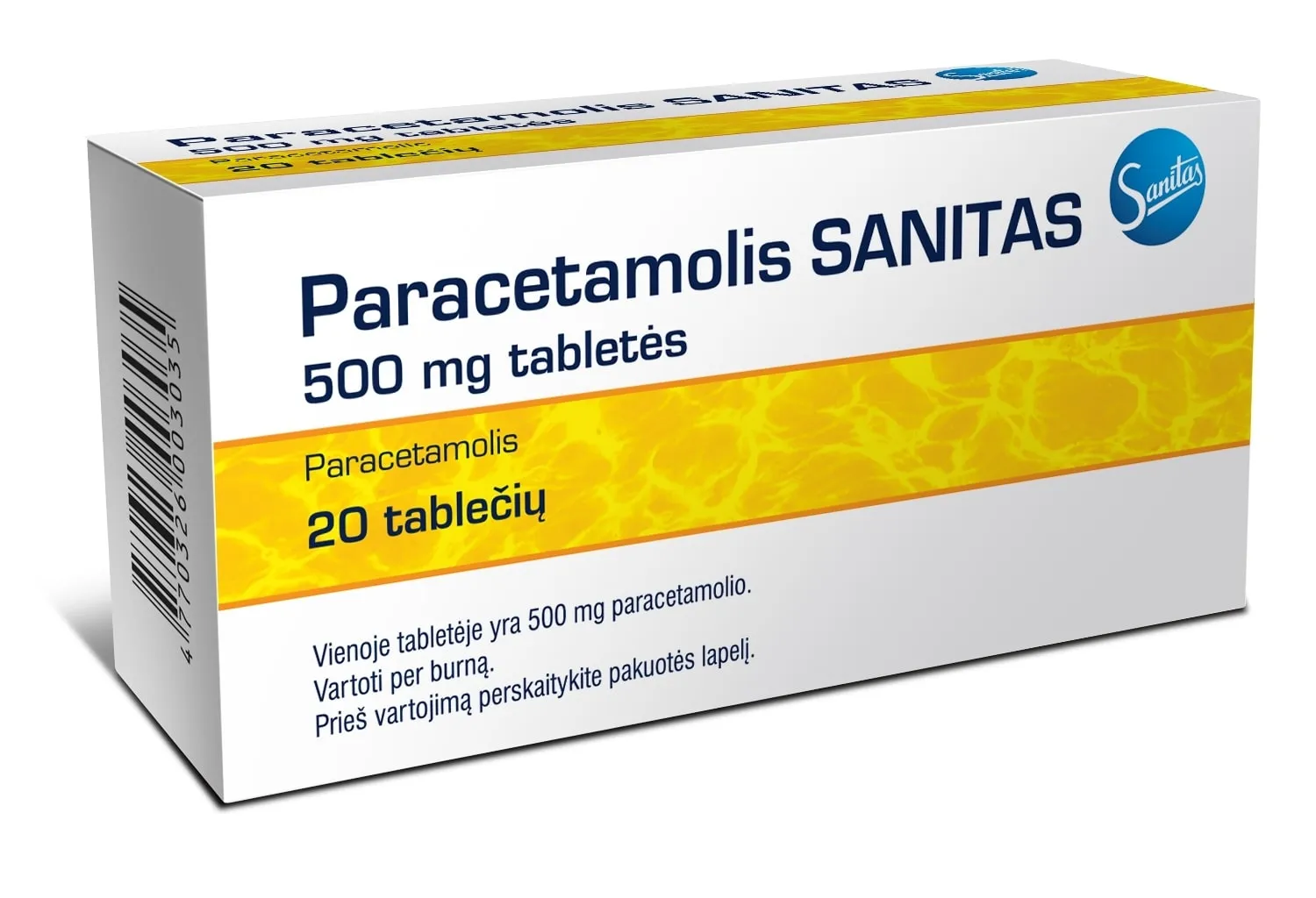 Paracetamolis Sanitas 500mg tab.N20 -  