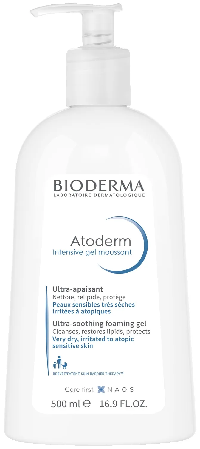 BIODERMA švelnus prausiklis ATODERM INTENSIVE GEL MOUSSANT, 500ml -  
