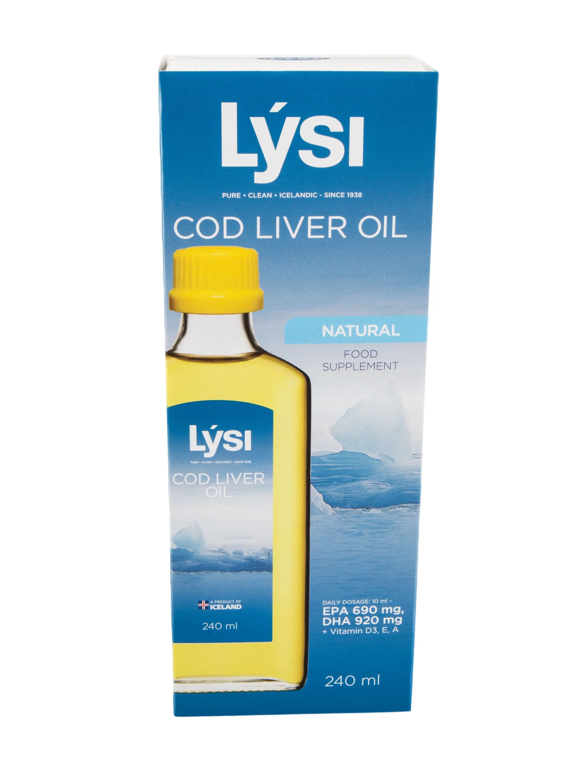 LYSI natūralūs žuvų taukai COD LIVER OIL, 240ml -  