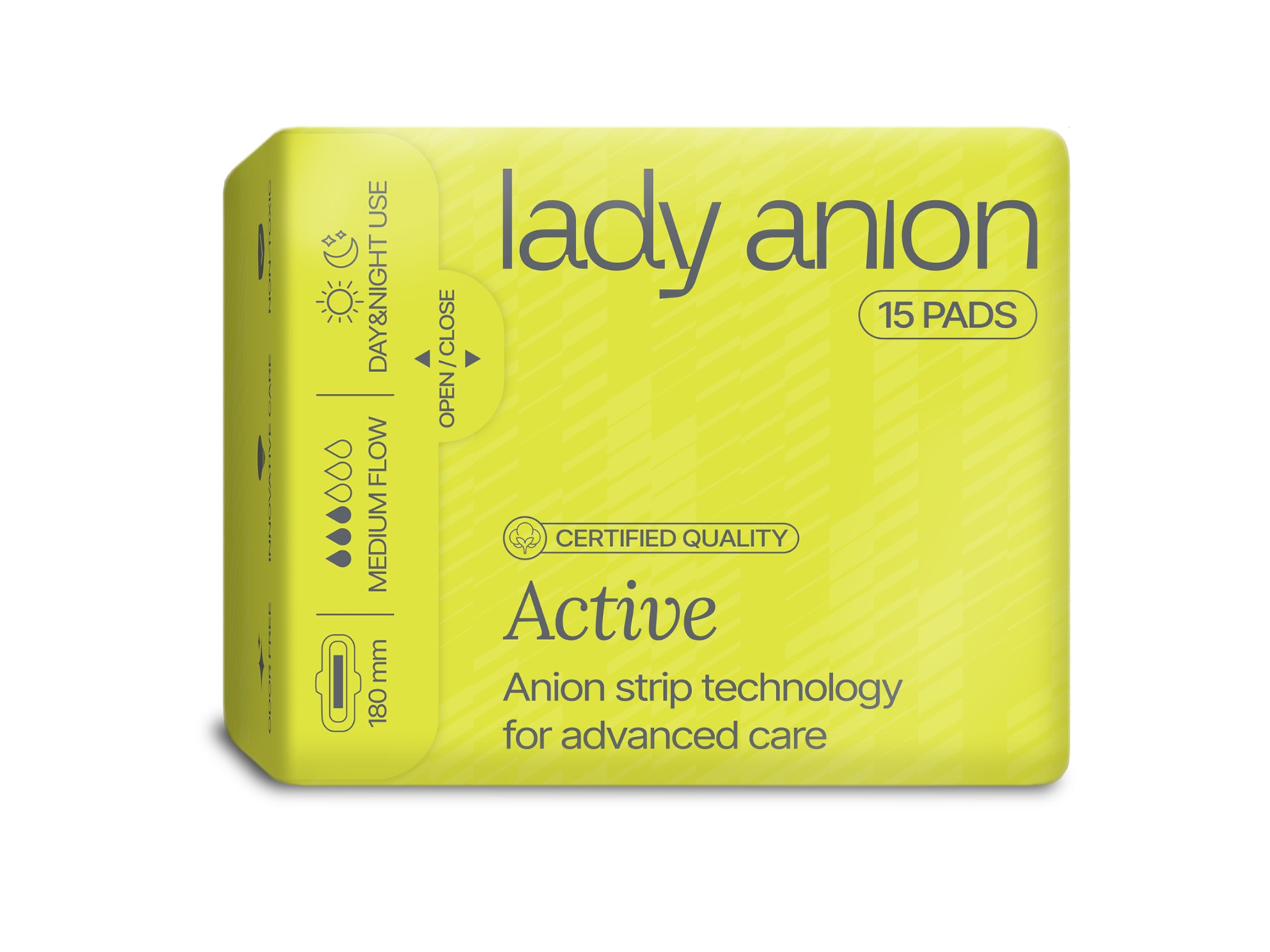 Lady ANION Active ploni paketai  su anijonine juostele, 15 vnt. -  