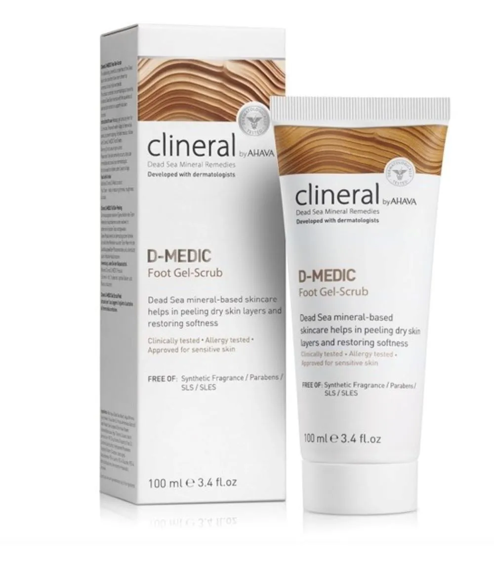 CLINERAL BY AHAVA pėdų gelinis šveitiklis D-MEDIC, 100ml -  