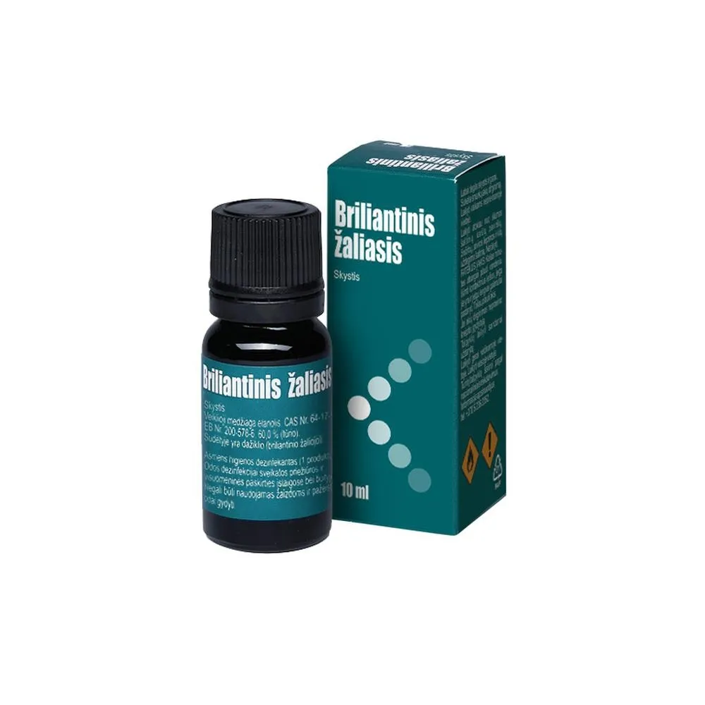 BRILIANTINIS ŽALIASIS VALENTIS, 1 %, odos tirpalas, 10 ml -  