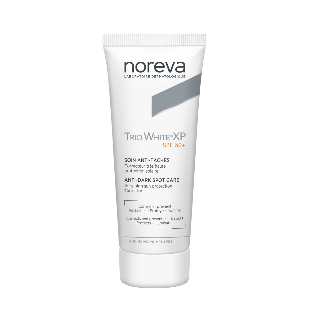 NOREVA pigmentines dėmes mažinantis kremas TRIO WHITE XP SPF 50+, 40ml -  