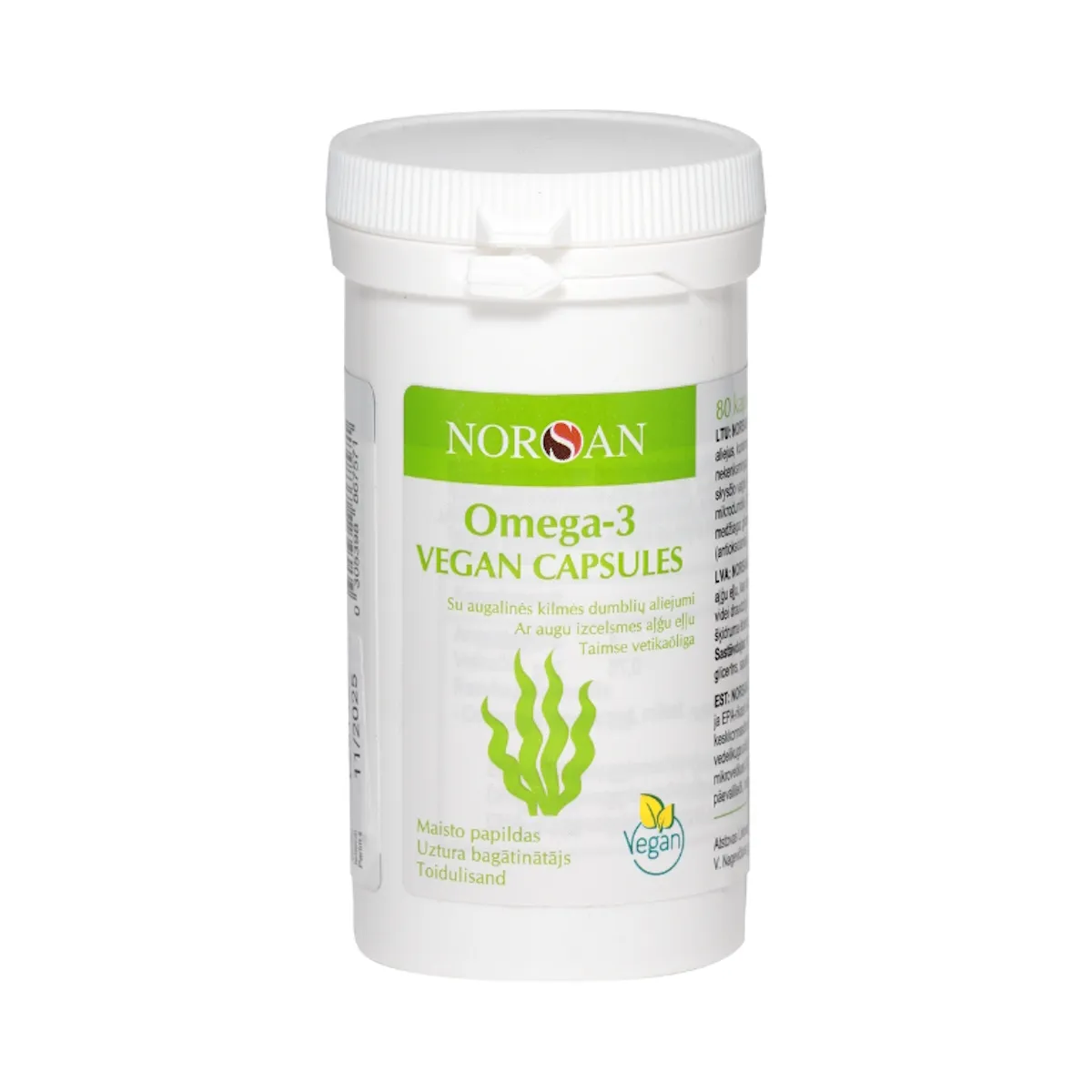NORSAN, OMEGA-3 VEGAN KAPSULĖS, 80 kapsulių -  