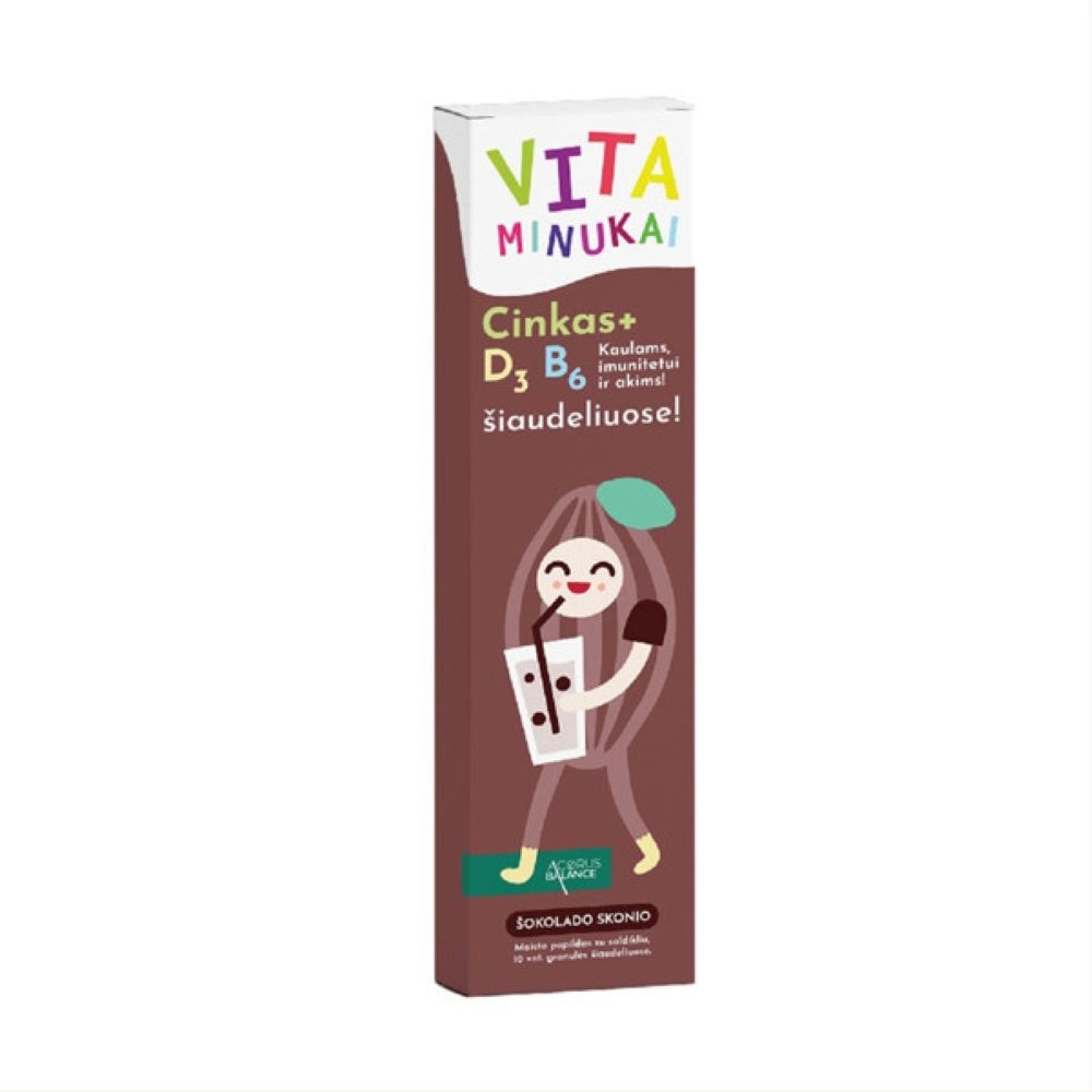 ACORUS BALANCE šiaudeliai VITAMINUKAI, šokolado skonio, N10 -  