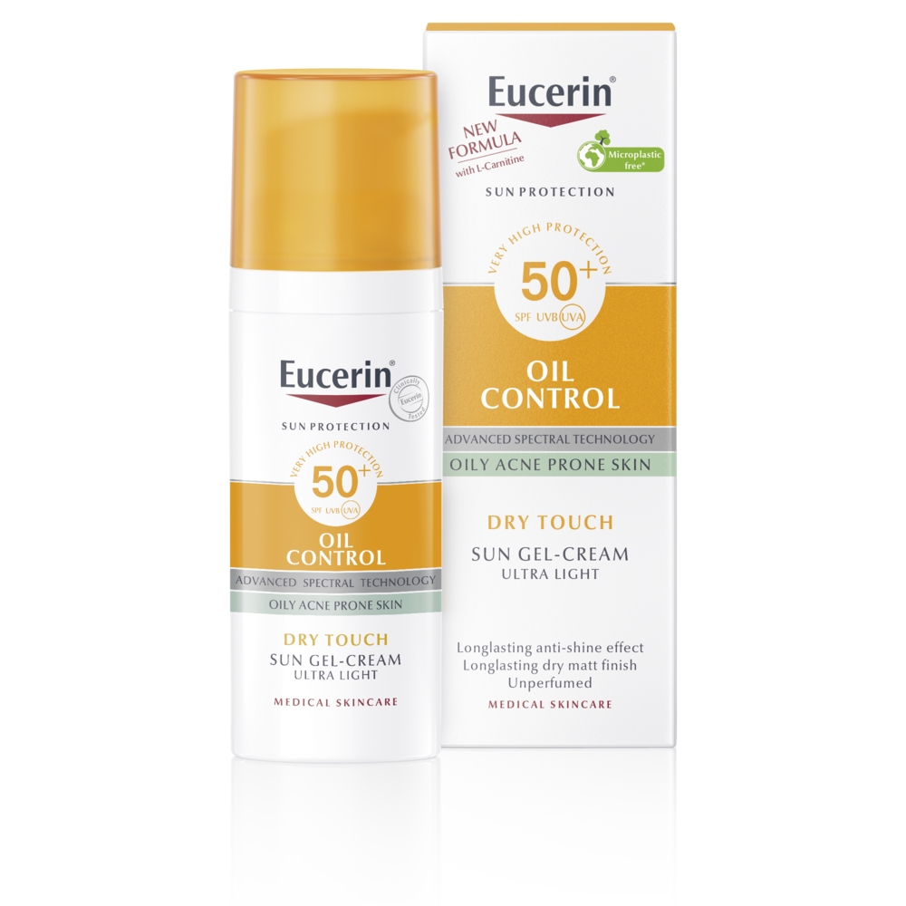 EUCERIN kreminis veido gelis nuo saulės OIL CONTROL SPF 50+, 50ml -  