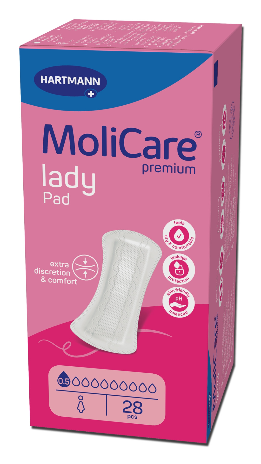 MOLICARE PREMIUM lady pad įklotai, 0.5 lašo, 28 vnt. -  