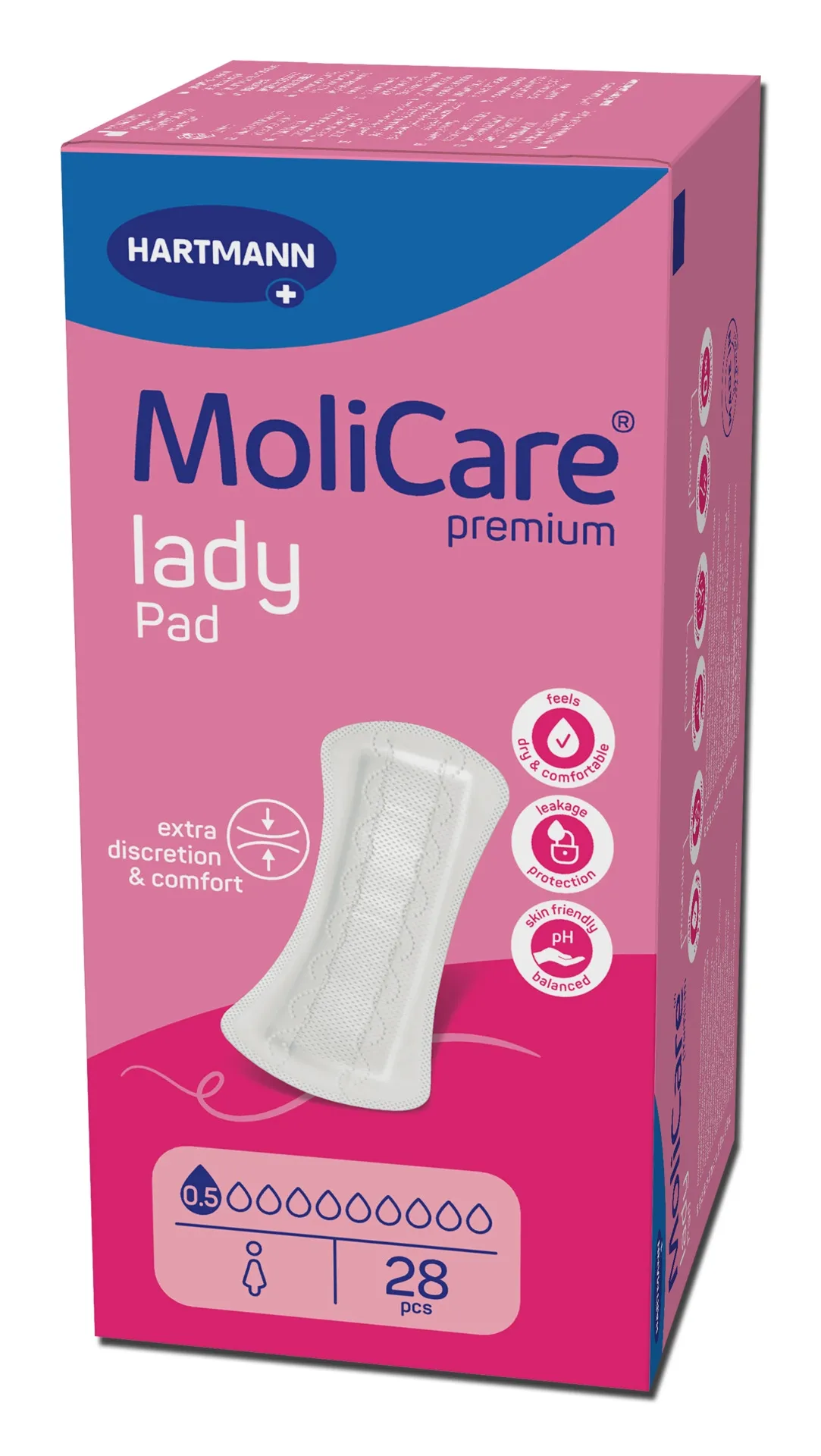 MOLICARE PREMIUM lady pad įklotai, 0.5 lašo, 28 vnt. -  