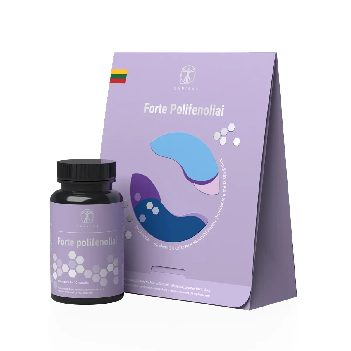 SAPIENS Forte Polifenoliai, 30 kapsulių -  