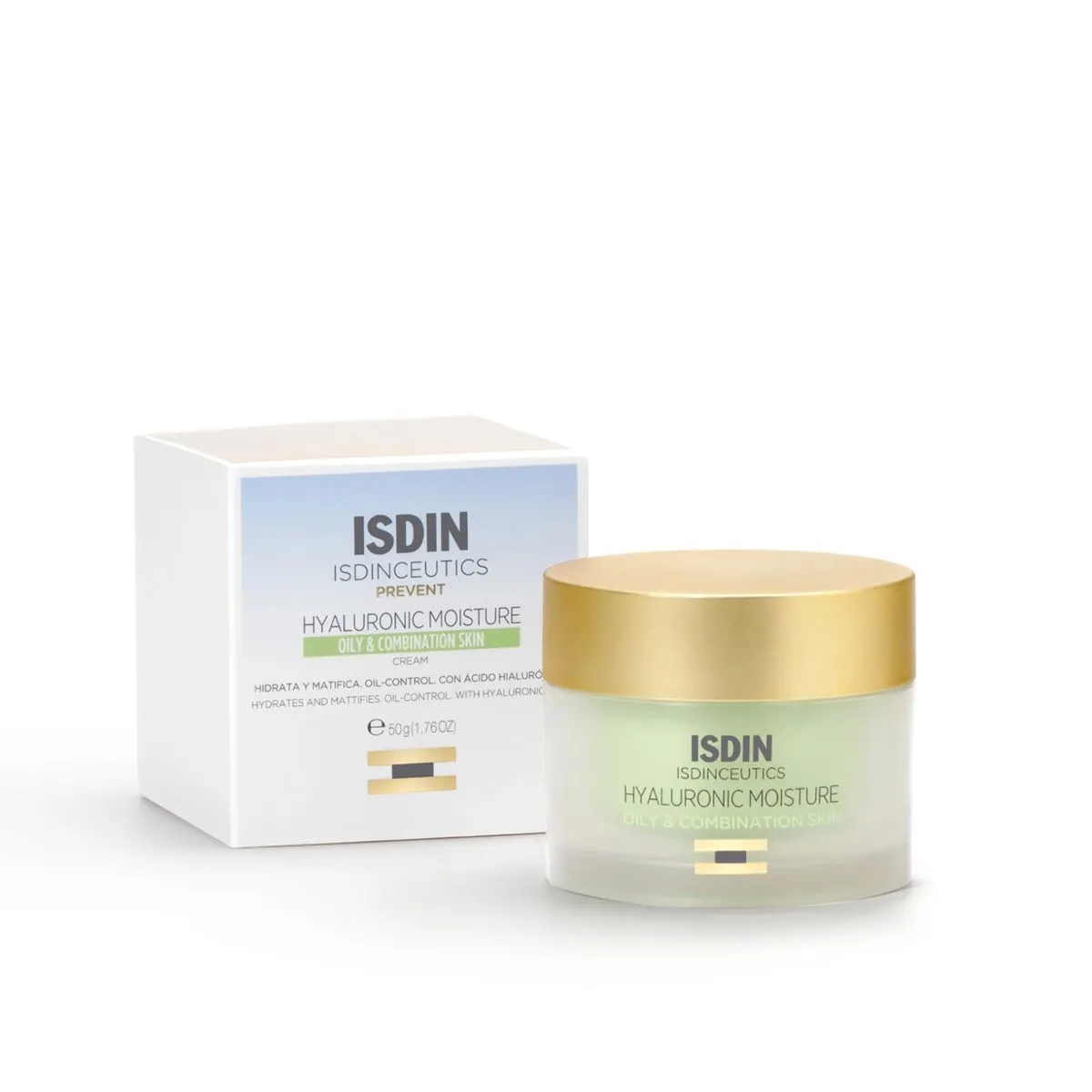 ISDIN drėkin. kremas mišriai, riebiai odai HYALURONIC MOISTURE, 50ml -  