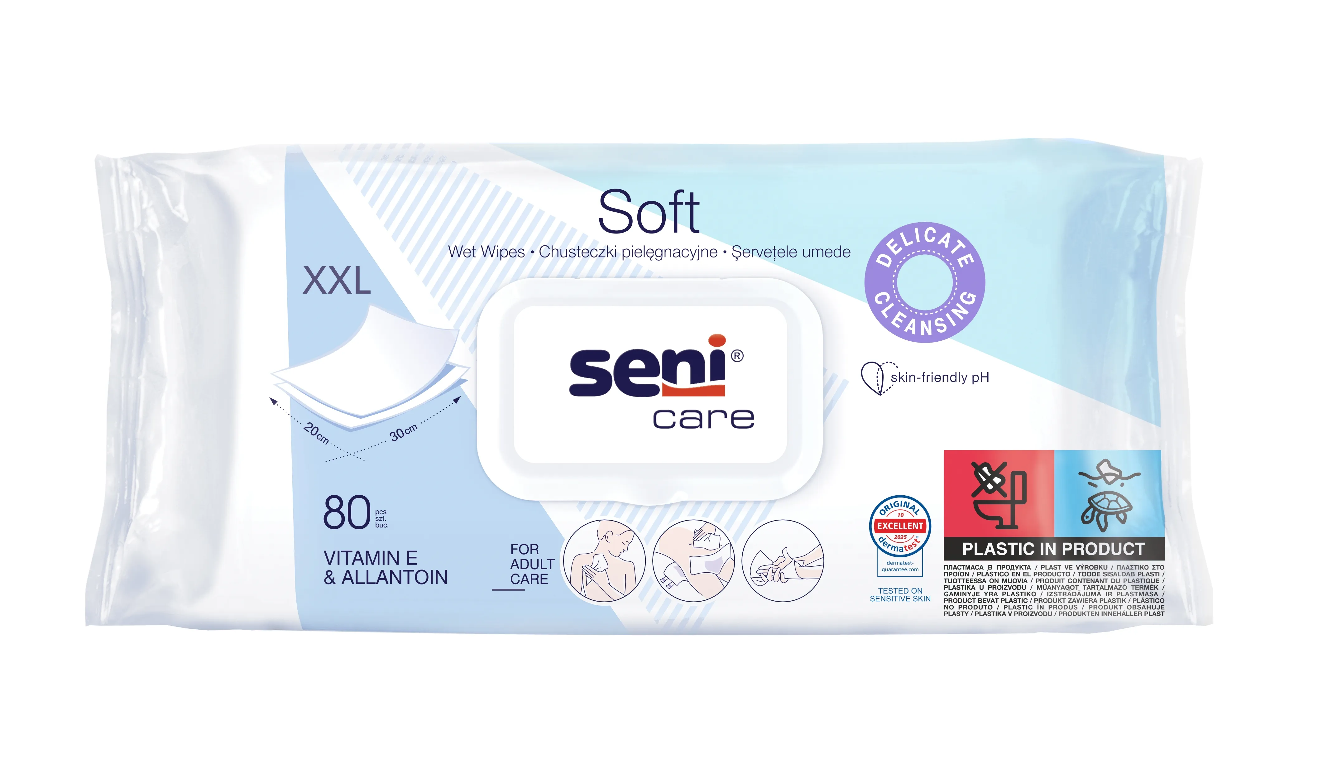 SENI Care Soft drėgnos servetėlės N80 -  