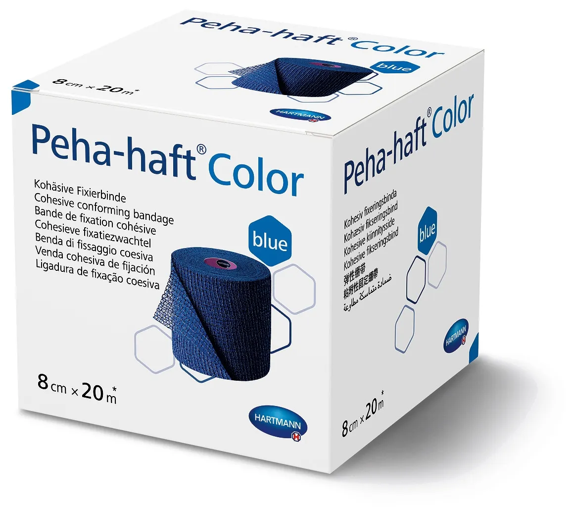 PEHA-HAFT COLOR tvarstis, 8 cm x 20m, mėlynas, 1 vnt. -  