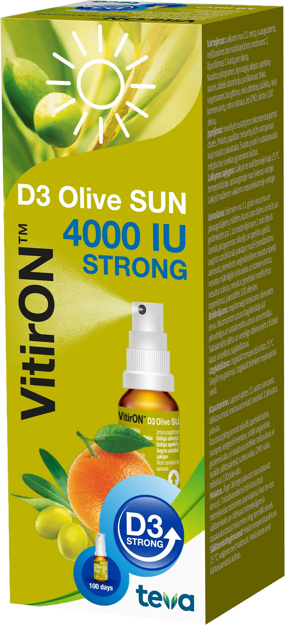 VITIRON D3 purškalas OLIVE SUN 4000IU 10ml, N1 -  3