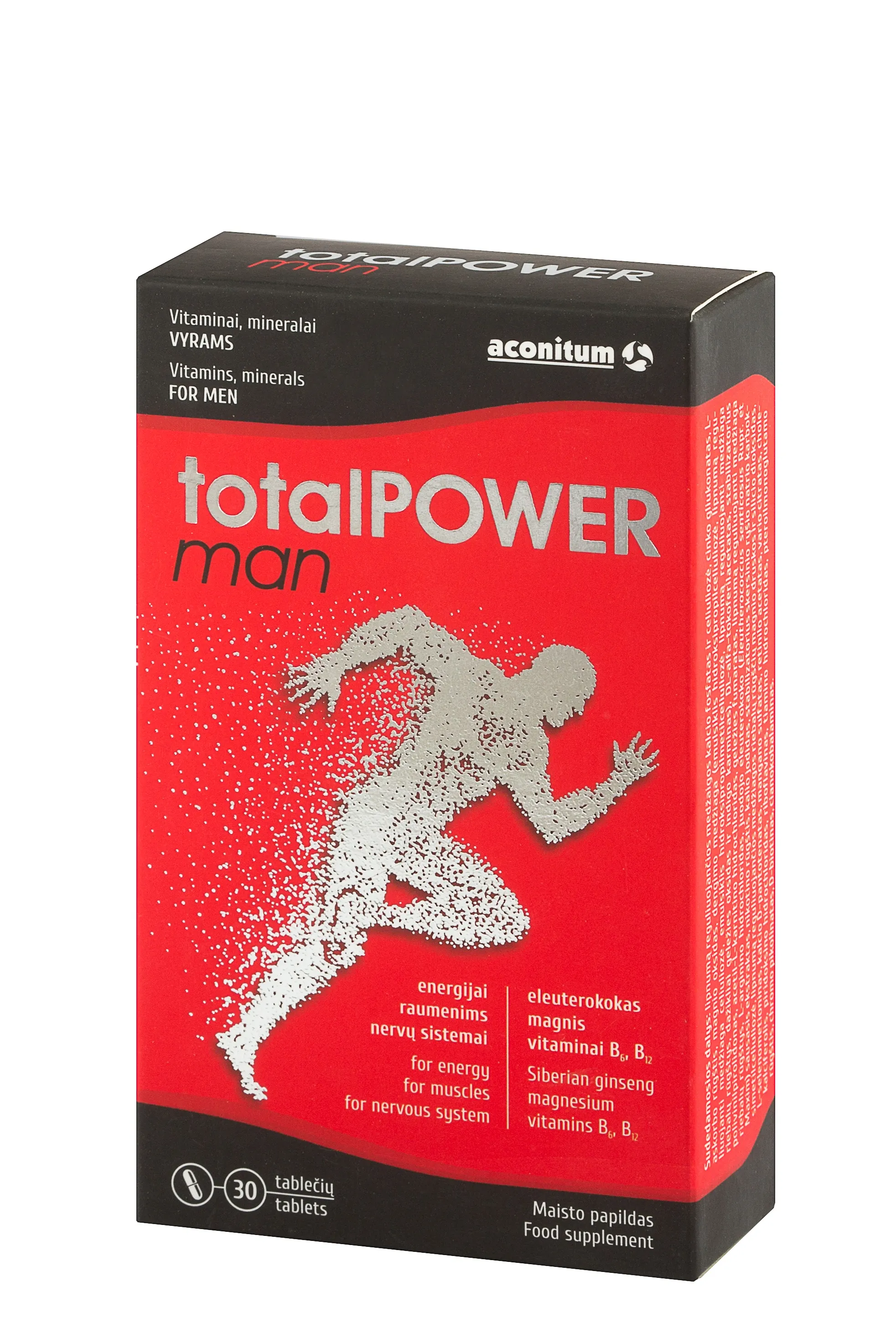 ACONITUM vitaminų kompleksas TOTALPOWER MAN, 30 kapsulių -  