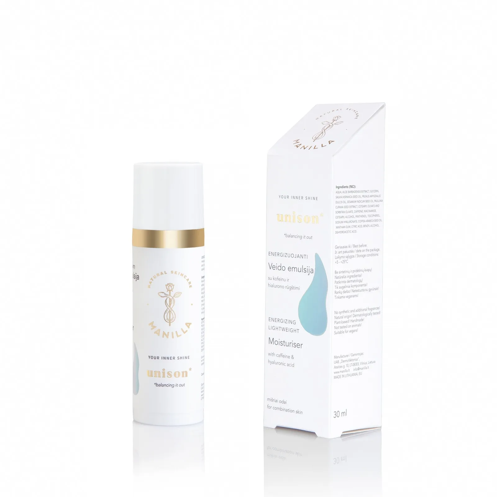 MANILLA energizuojanti veido emulsija UNISON, 30ml -  
