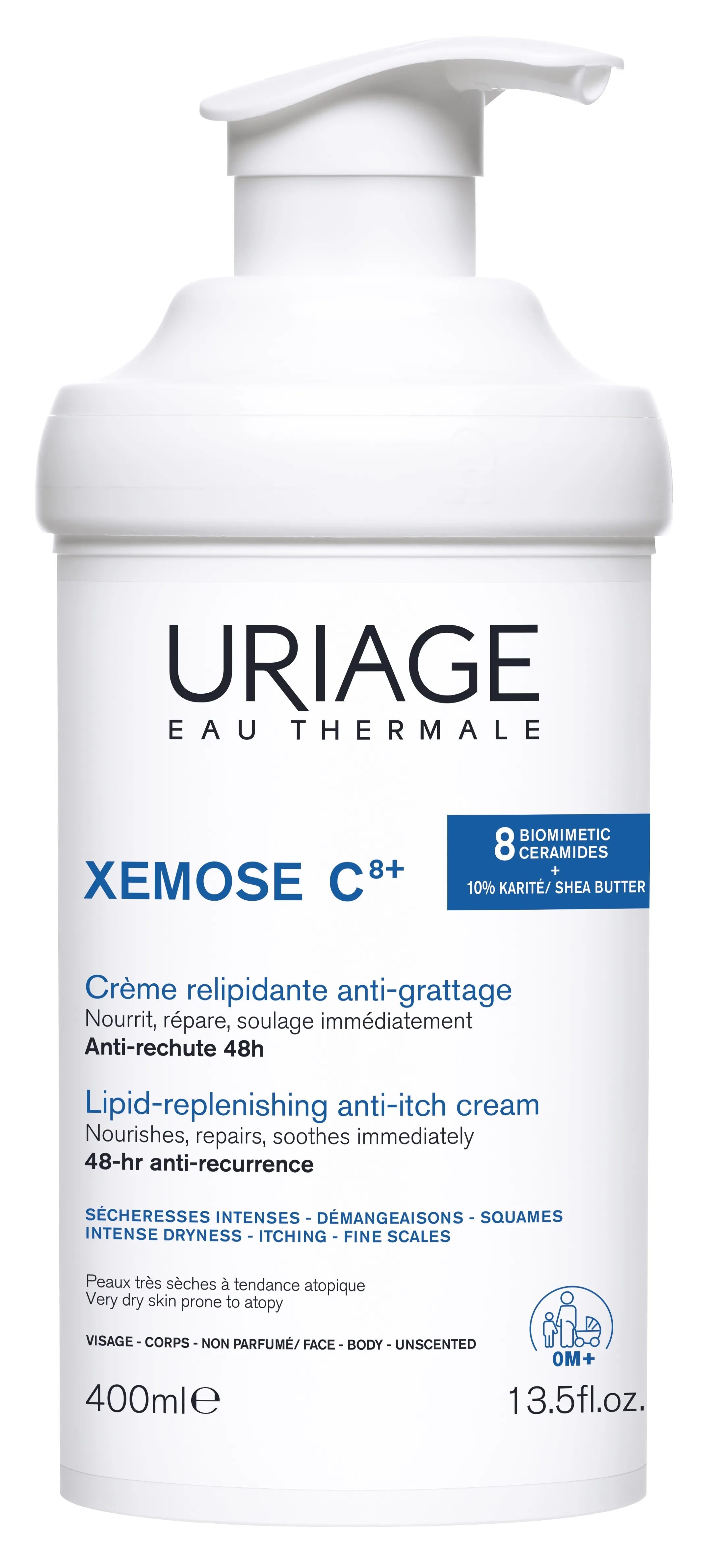 URIAGE universalus minkštinamasis kremas XEMOSE C8+, 400ml -  