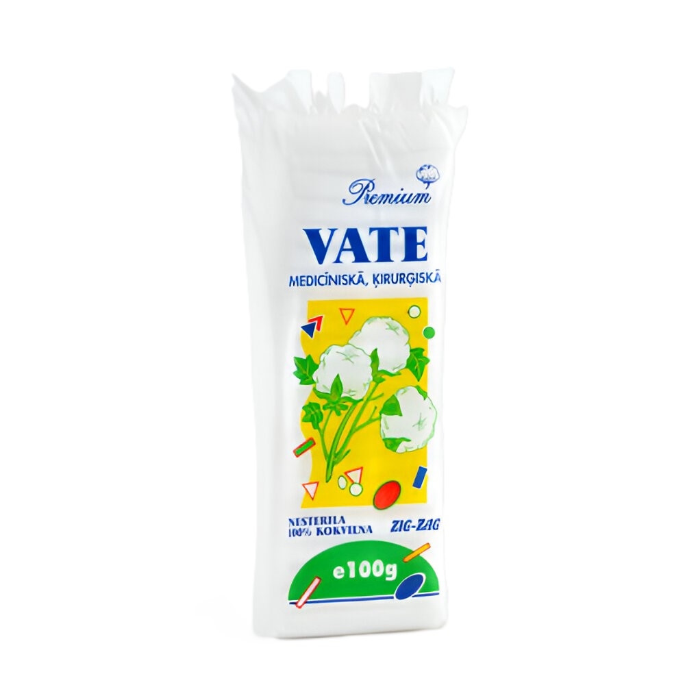 Vata, medicininė ,,zig-zag'' 100 g ,,Premium Mediteks'' -  