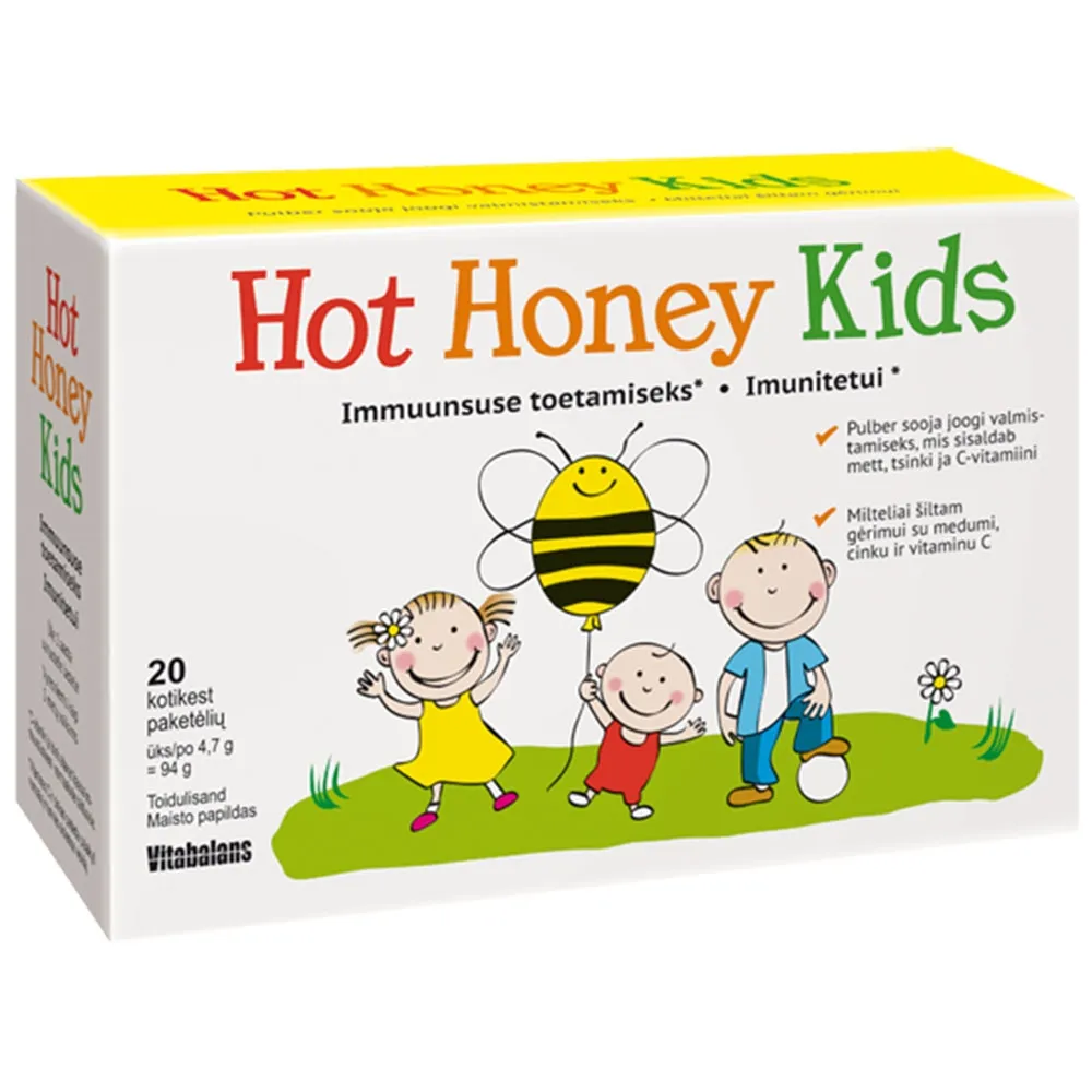 VITABALANS imunitetui HOT HONEY KIDS, 20 milteliių -  