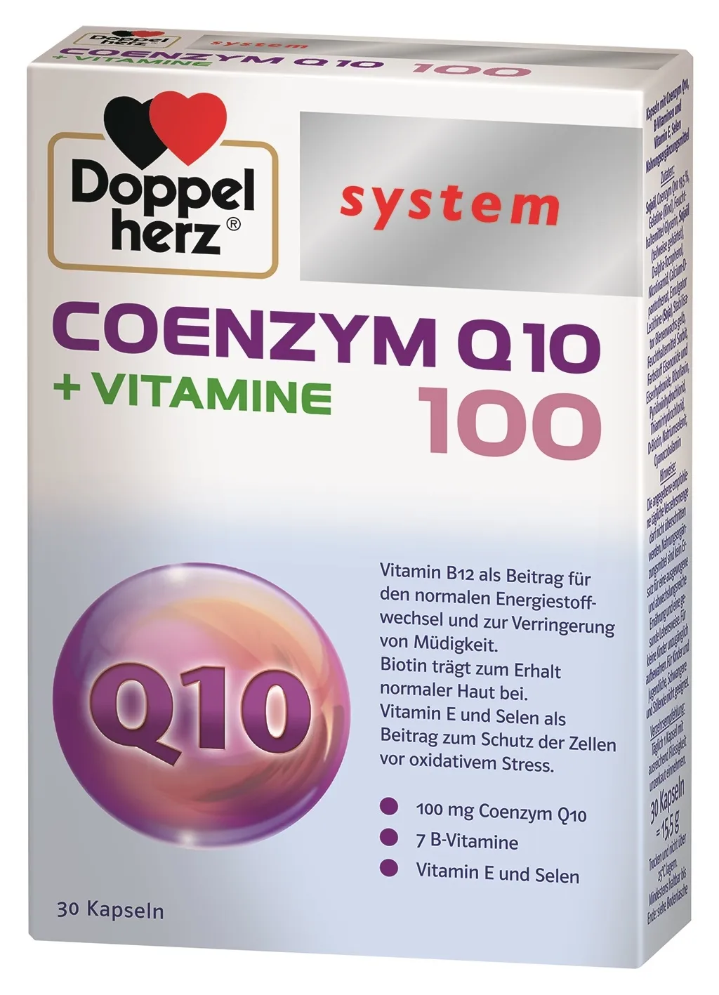 DOPPELHERZ SYSTEM COENZYM Q10 100 + VITAMINE, 30 kapsulių -  