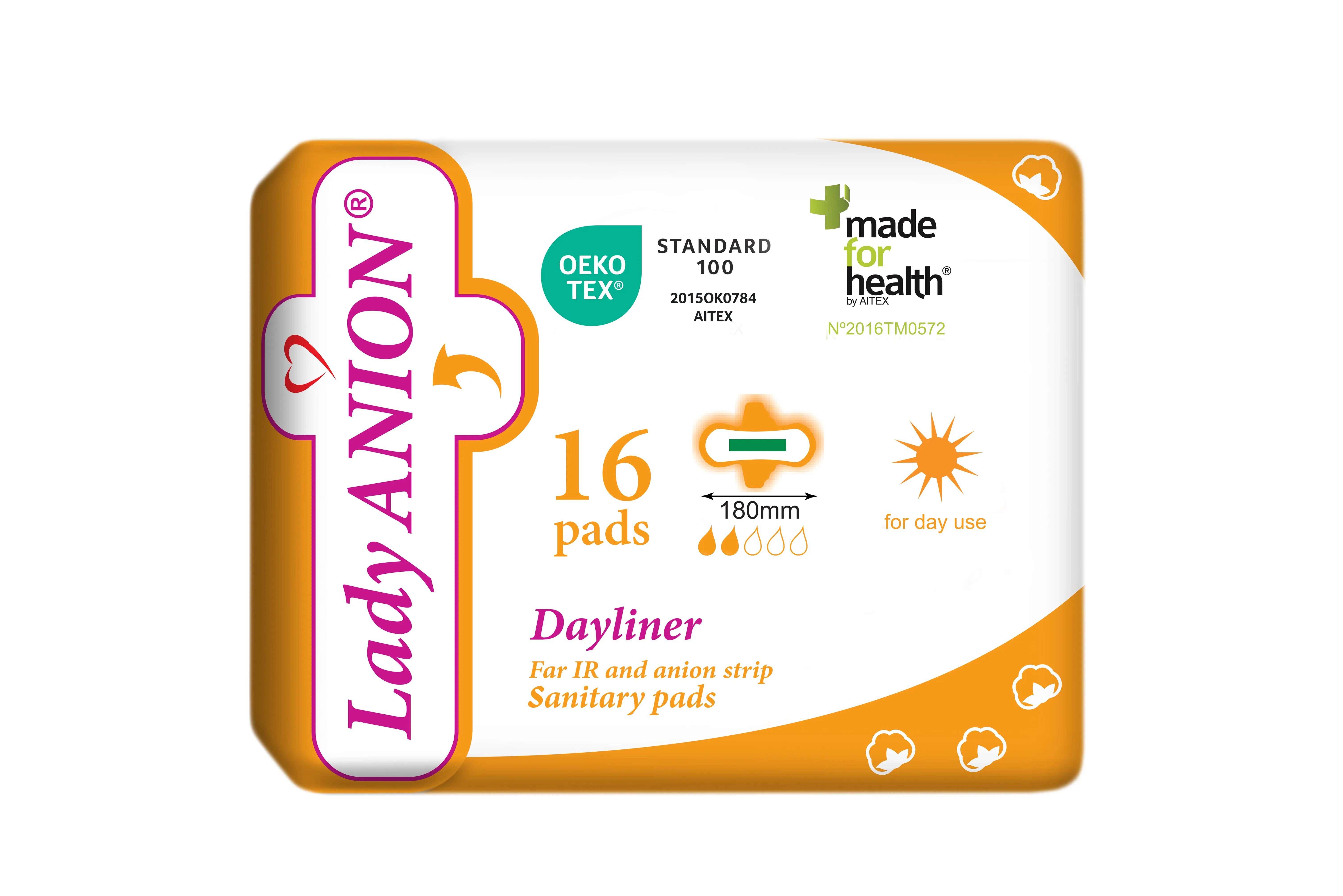 Įklotai su sparneliais Lady ANION Dayliner, N16 -  
