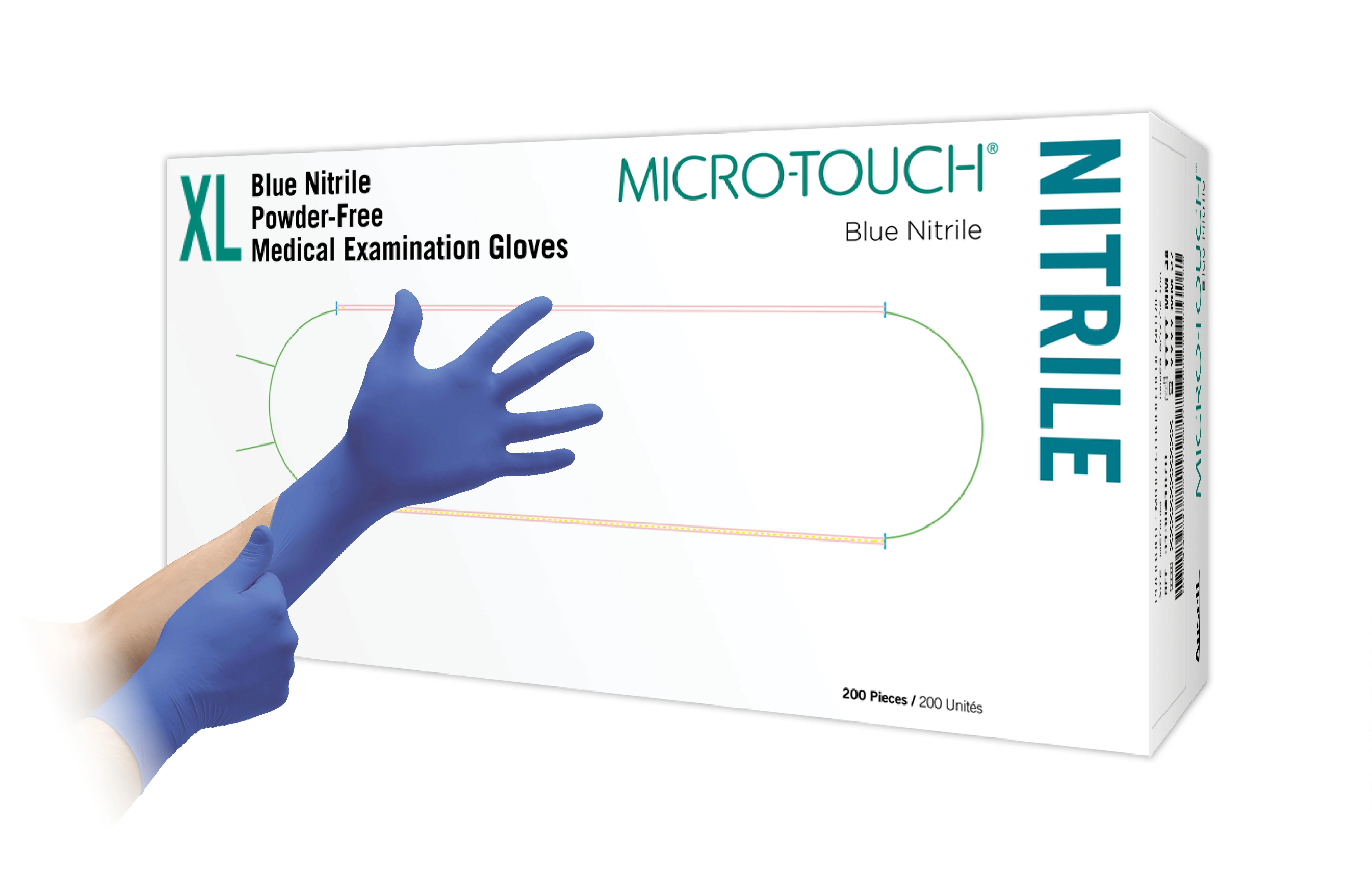 MICRO-TOUCH® nesterilios medicininės pirštinės BLUE NITRILE, XL, N200 -  