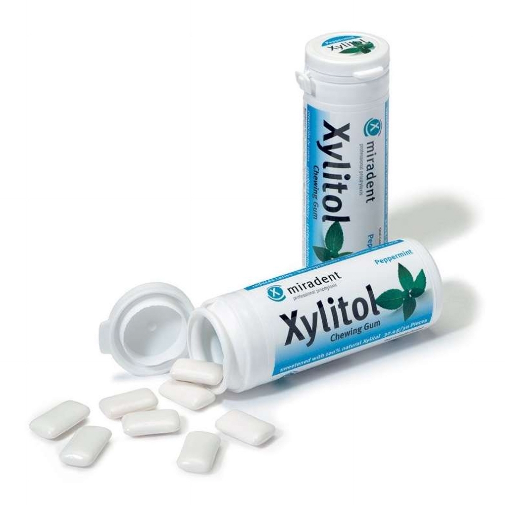 Miradent Xylitol kramtomoji guma HAGER&WERKEN, pipirmėtės skonio, 30 v -  